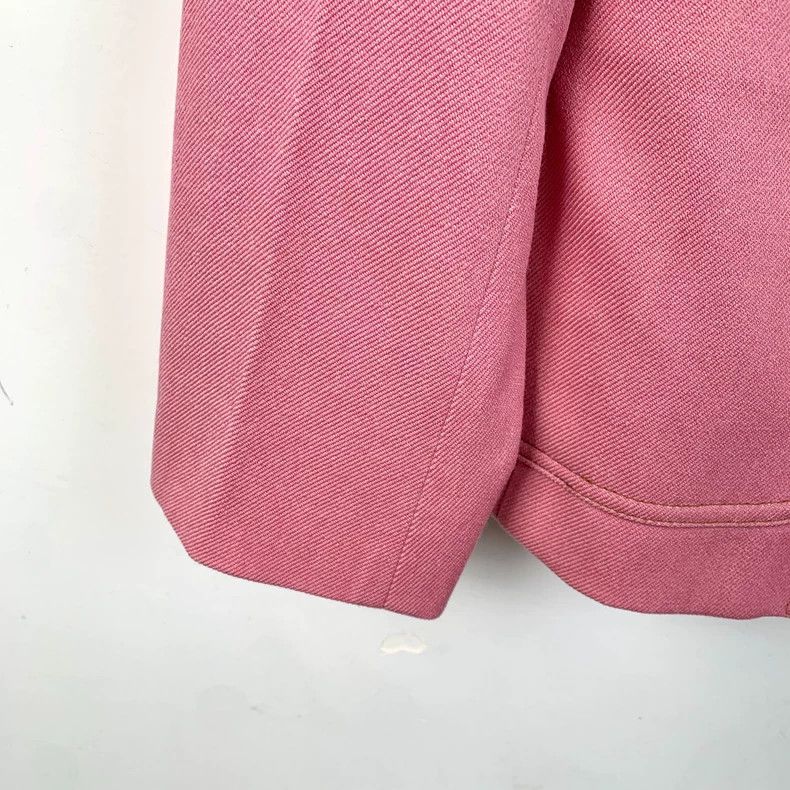 Max Mara Max Mara Long sleeve blazer with pink sheep wool lapel Size L / US 10 / IT 46 - 4 Thumbnail