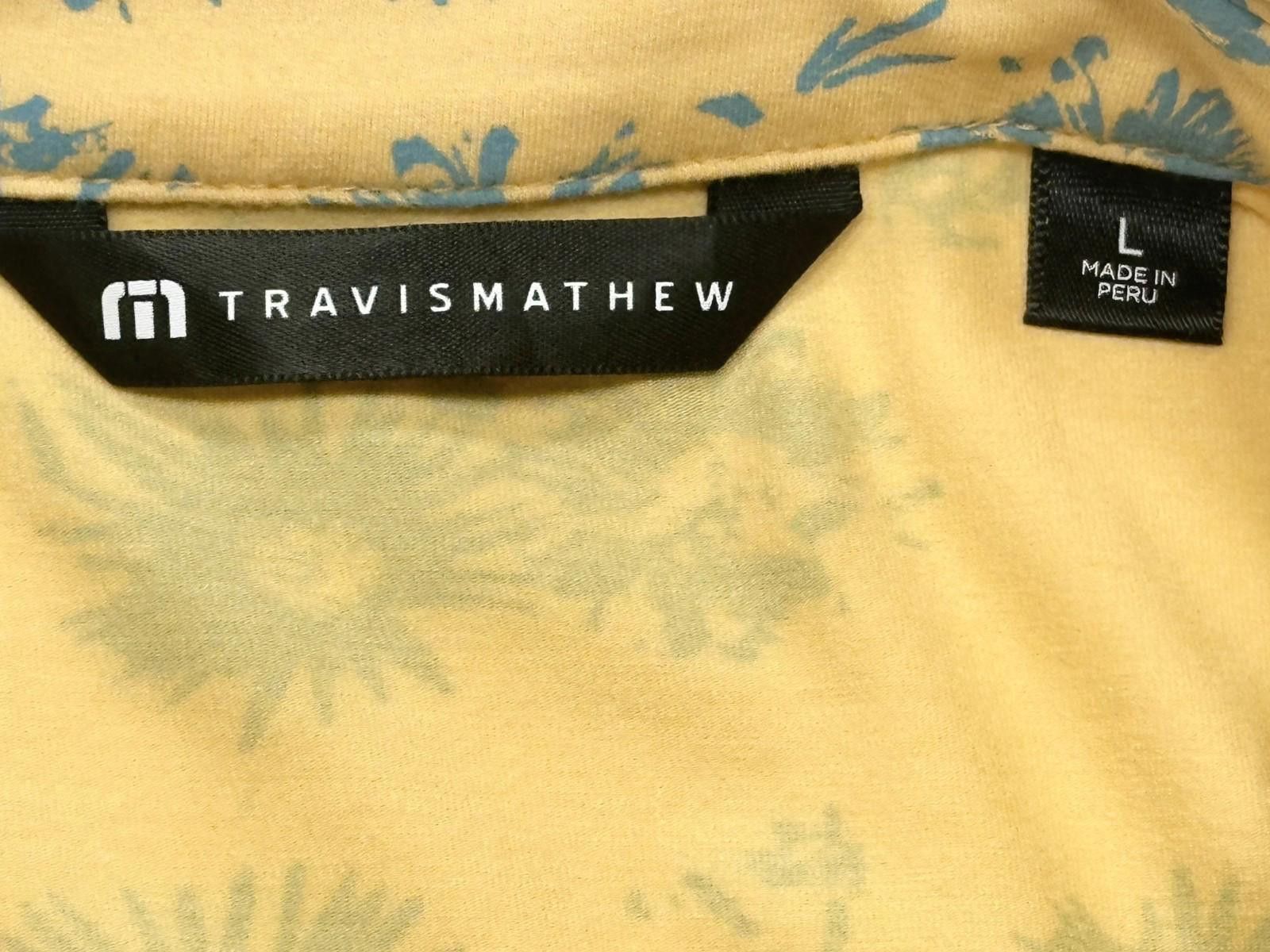 TravisMathew Travis Mathew Floral Patterned Button Up Shirt Yellow Men L Size US L / EU 52-54 / 3 - 5 Thumbnail