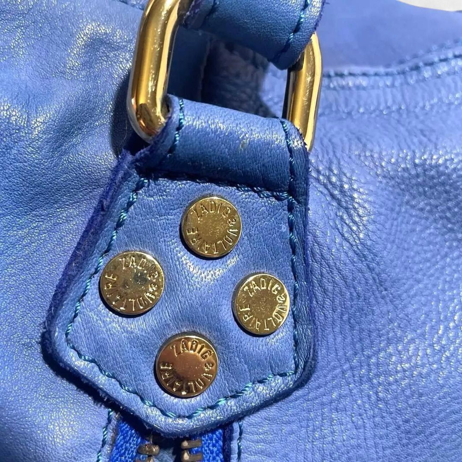 Zadig & Voltaire Zadig & Voltaire - Blue Leather Handbag Gold Hardware Size ONE SIZE - 8 Thumbnail