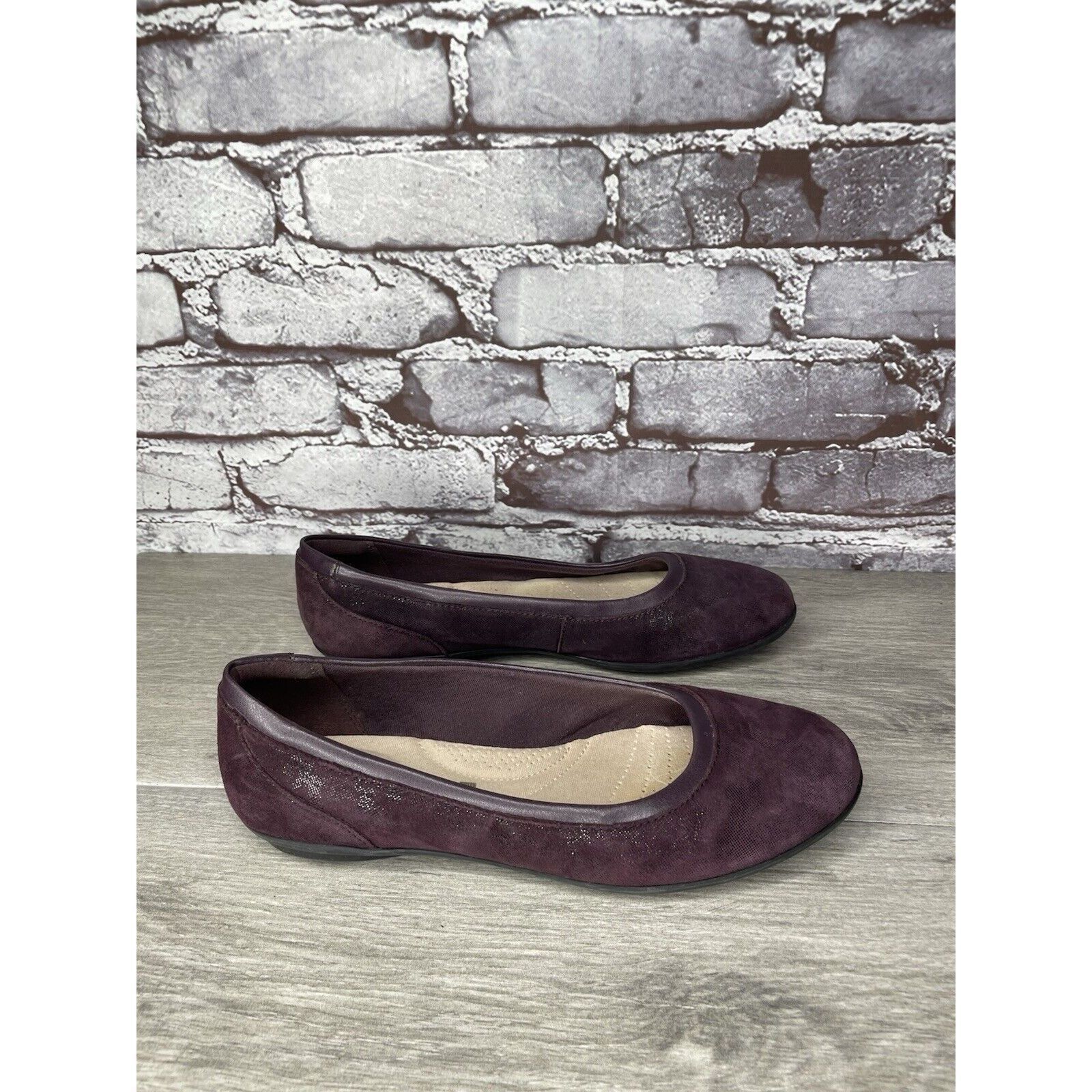 Clarks Clarks Collection Soft Cushion Purple Shimmer Ballet Flats W Size US 7.5 / IT 37.5 - 4 Thumbnail