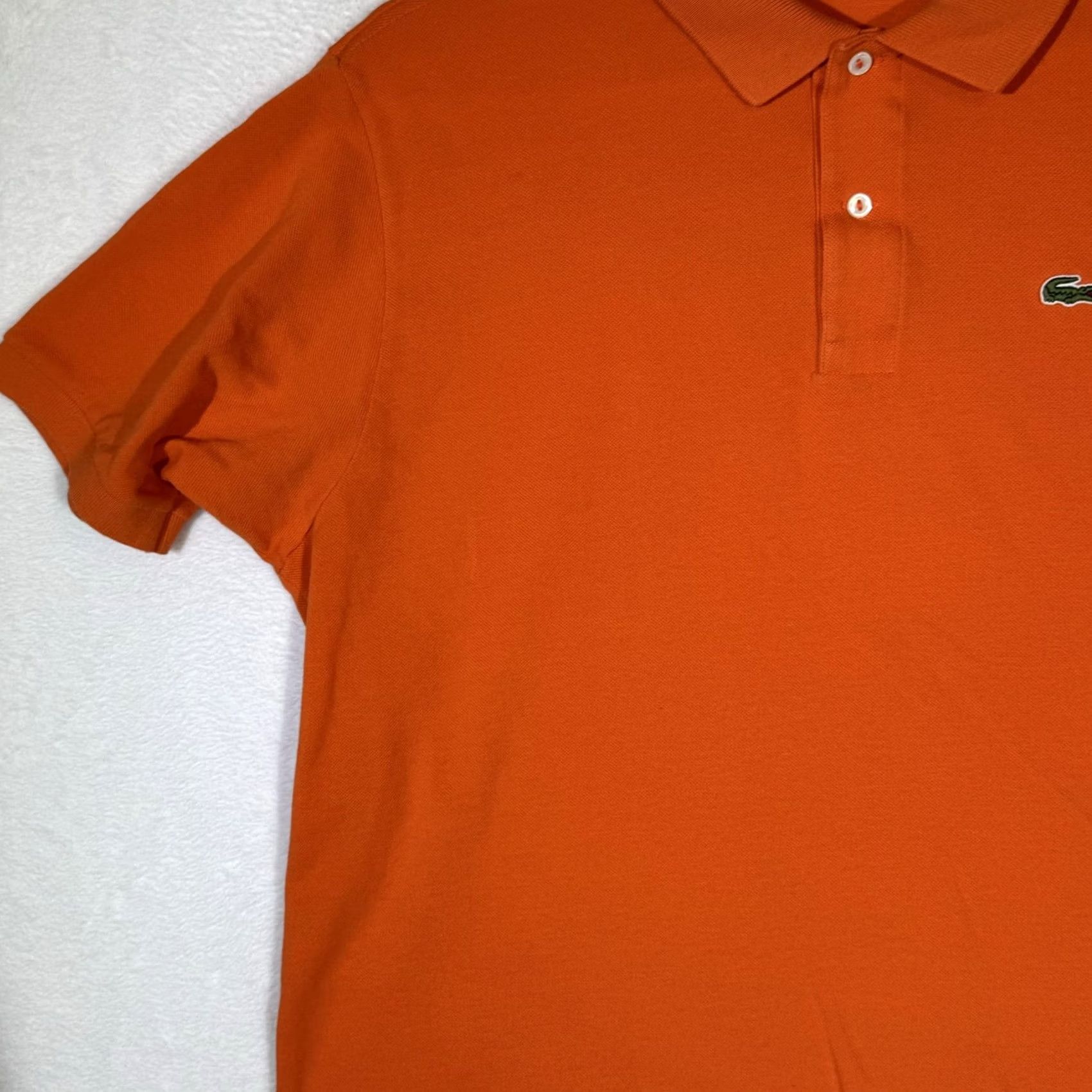 Lacoste Lacoste Polo Shirt Mens 3XL Orange Cotton Pique Short Sleeve Crocodile Logo Size US XXL / EU 58 / 5 - 3 Thumbnail