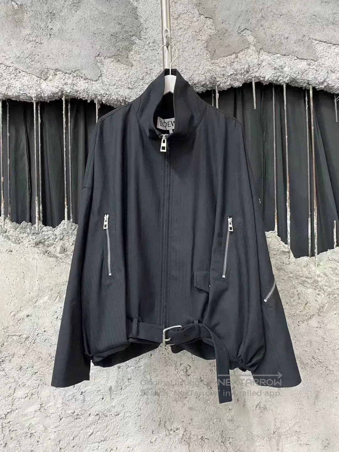 Loewe Loewe Black Vertical Stripe Wool Balloon Jacket. Size S / US 4 / IT 40 - 1 Thumbnail