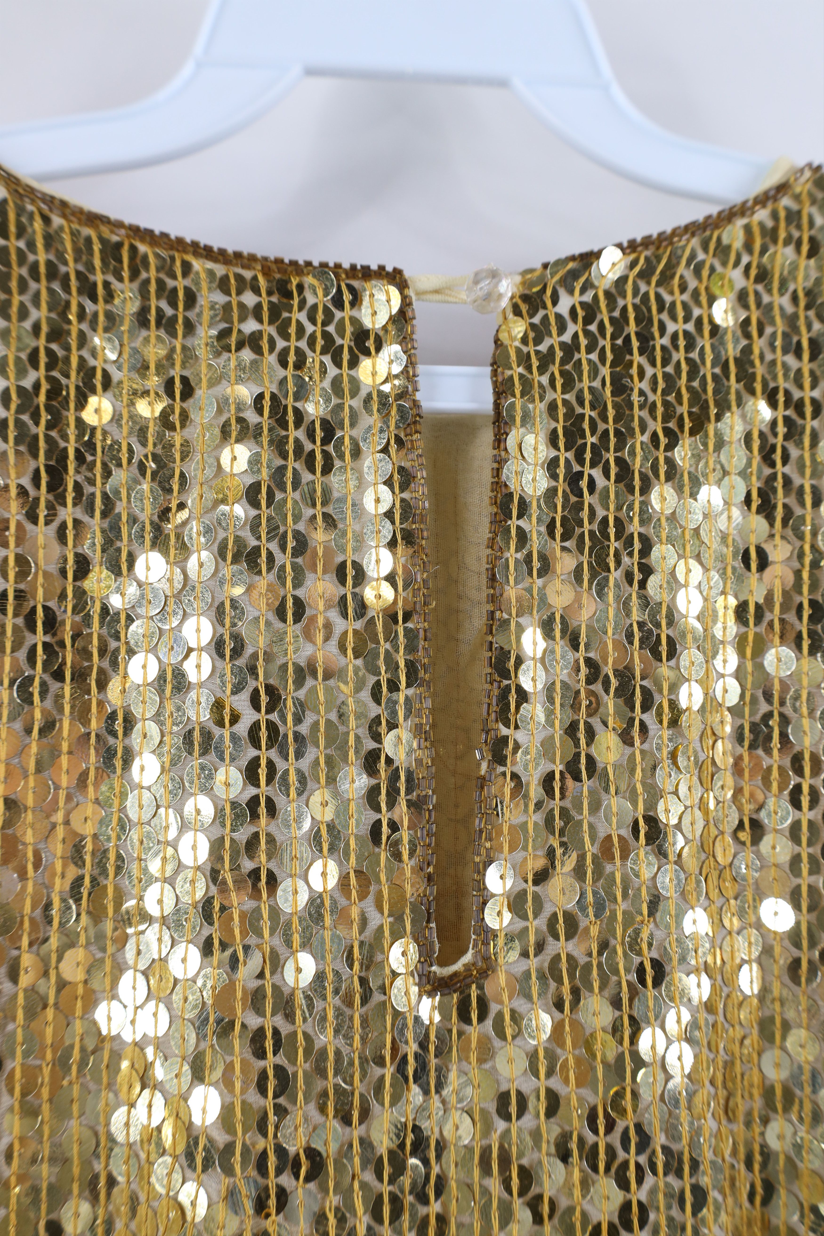 Vintage Vintage 80s 90s Rina Z Short Sleeve Disco Dance Shirt Gold Size L / US 10 / IT 46 - 10 Thumbnail