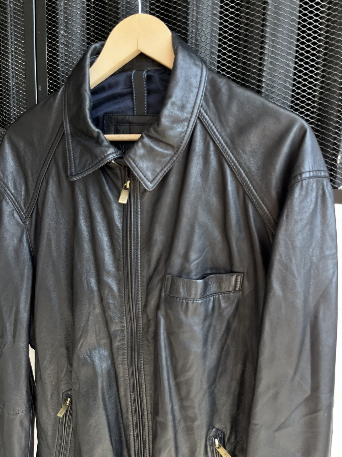 Massimo Dutti Leather Jacket 2XL in Black, Men's (Size Xxl) — image 2 of 6