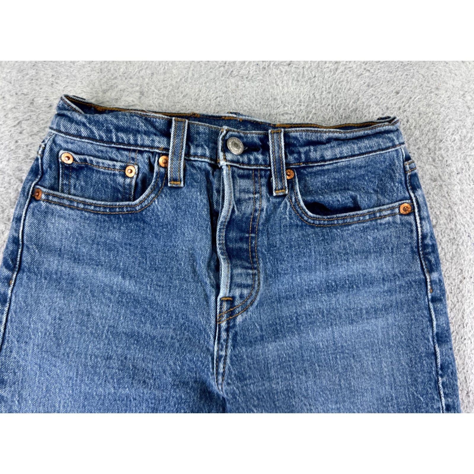 Levi's Levi's Jeans Adult 25 Blue Denim Button Fly Straight 5-Pocket Cotton Regular Medium Size US 26 / EU 42 - 7 Thumbnail