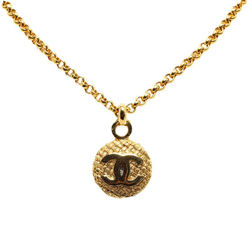 image of Chanel Cc Logo Chain Necklace in Gold, Women's
