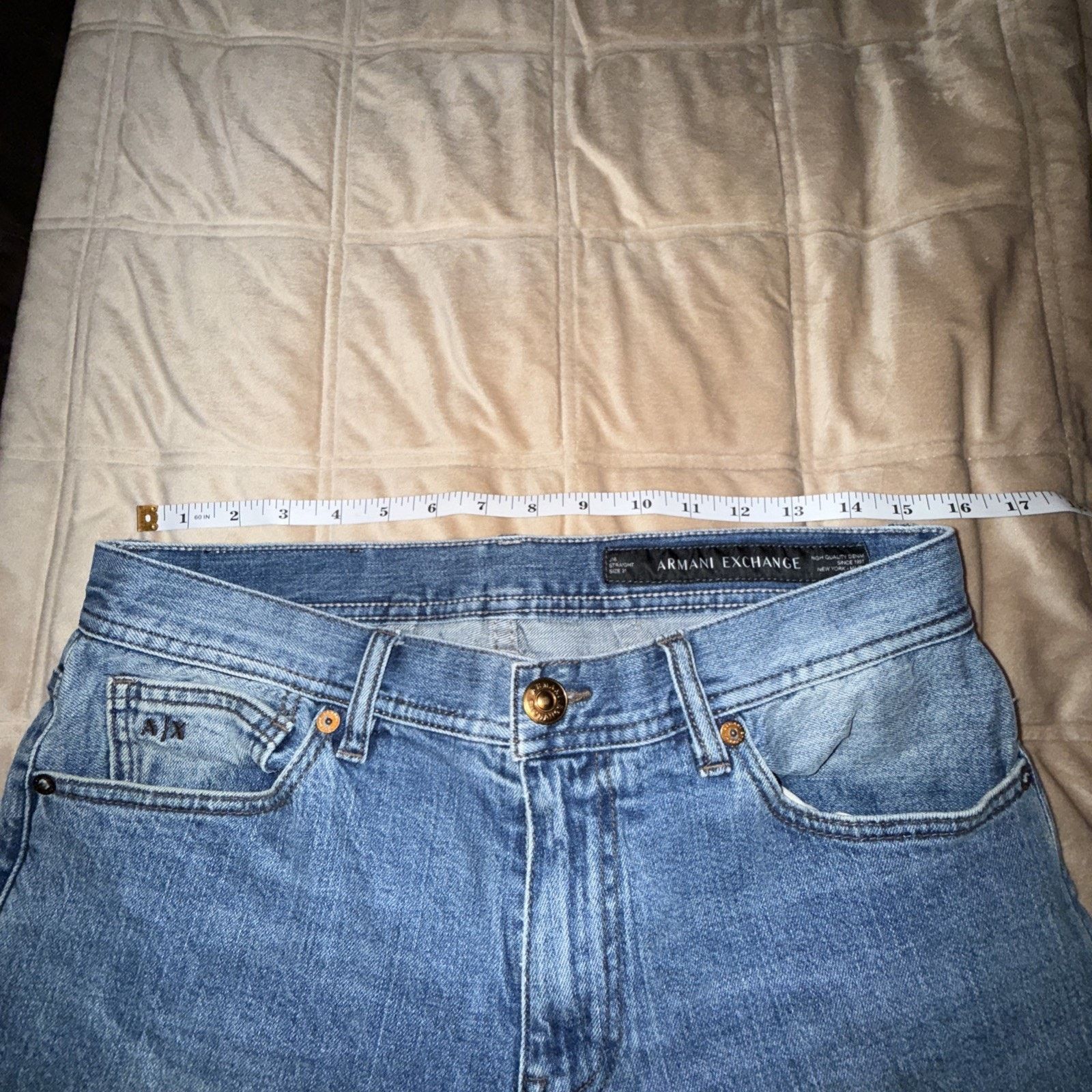 Armani Exchange Armani Exchange Men's J16 Sz Straight Med Wash Jeans 33x31 Size US 31 - 9 Thumbnail