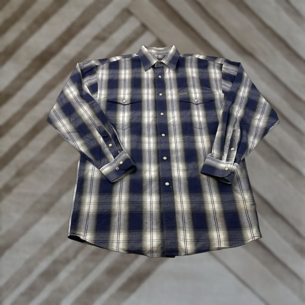 Vintage Powder River Button Up Shirt Men M Blue Plaid Long Sleeve Button-Up Casual Workwear Western Classic Size US M / EU 48-50 / 2 - 1 Thumbnail