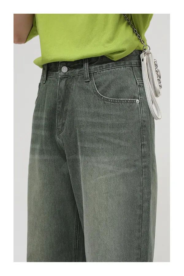 Japanese Brand VIBE Personalized washed washed waist green frayed jeans Size US 32 / EU 48 - 6 Thumbnail