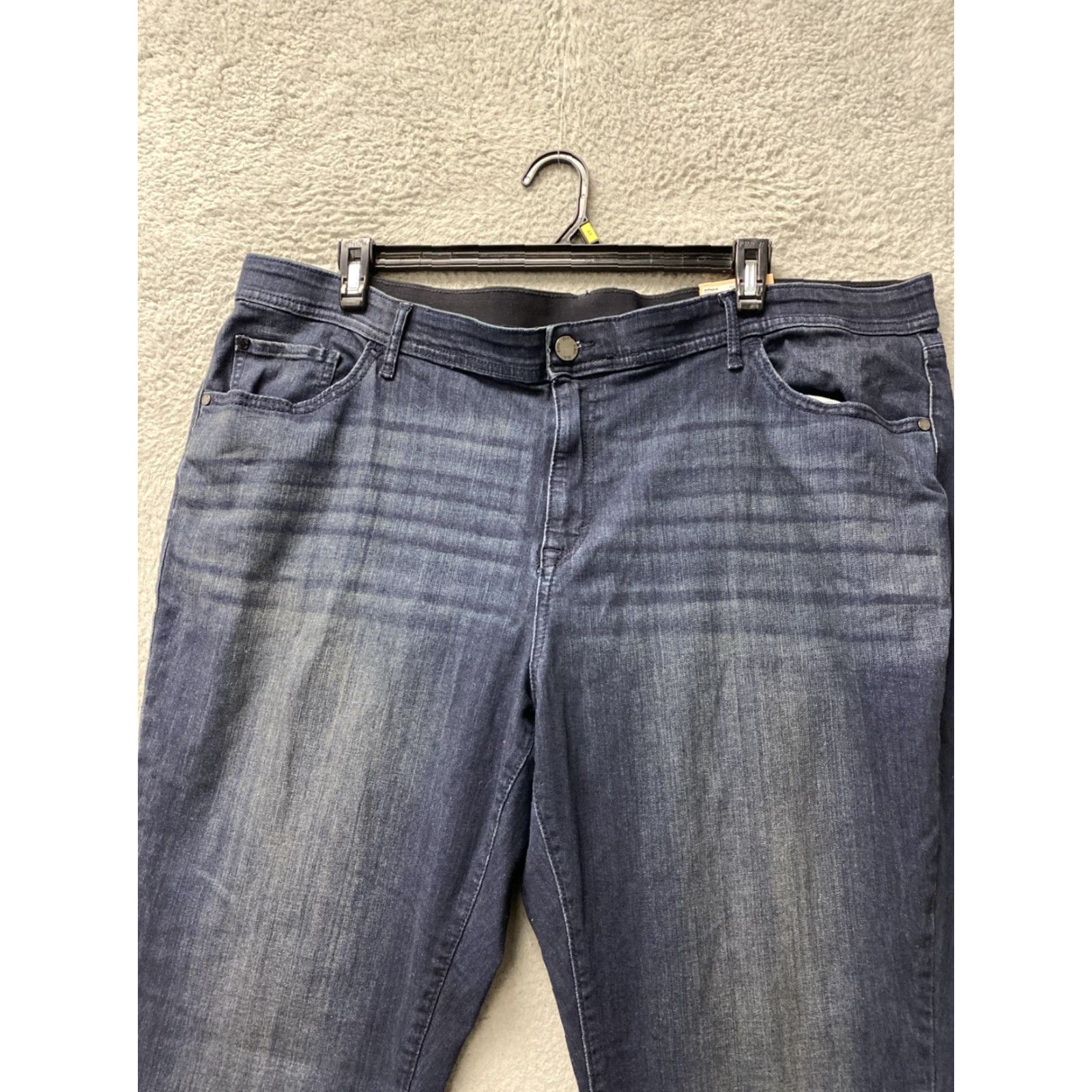 Vintage EVRI Women 24W Short Mid Rise Jegging Stretch Soft Zip Plus Dark Blue Size 30" / US 8 / IT 44 - 3 Thumbnail