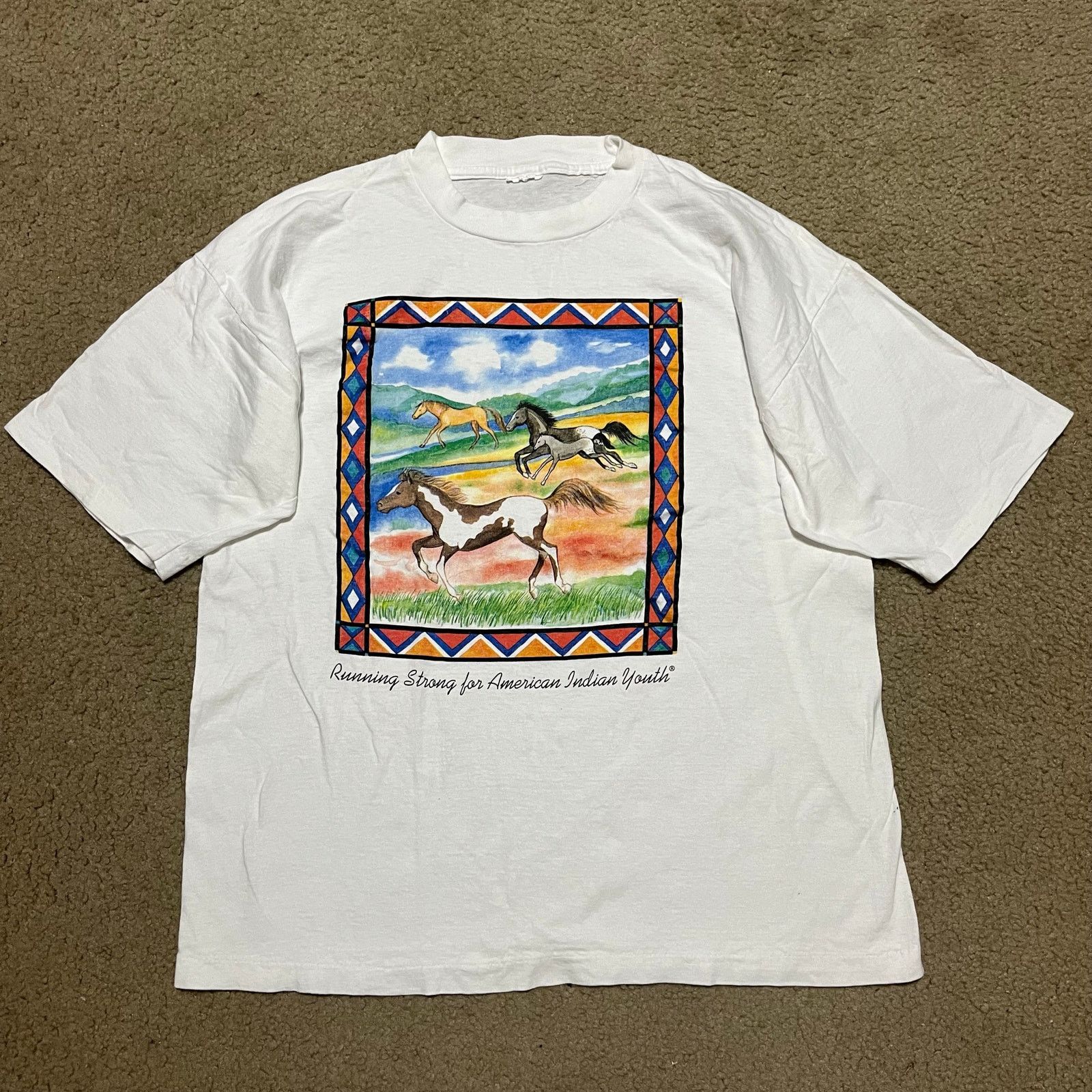 Other Vintage 90s Horses Running in Nature Graphic Shirt Large Size US L / EU 52-54 / 3 - 1 Thumbnail