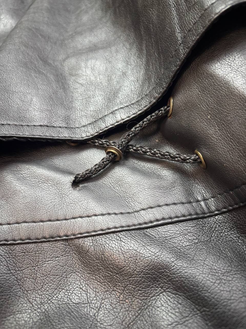 Vintage 90s Vintage Oversized Multi-Pocket Leather Field Jacket Size US L / EU 52-54 / 3 - 7 Thumbnail