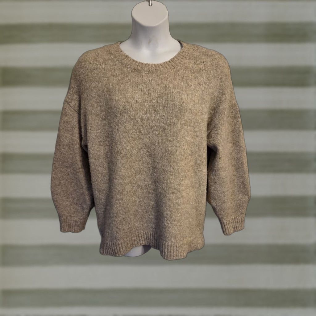 Vintage Pink Clover Gray Soft Cozy Ribbed Knit Hem Sweater Womens XL Shirt Adult Regular Gray Pullover Crew Neck Long Sleeve Knit Wool-like Qualities? Size XL / US 12-14 / IT 48-50 - 1 Thumbnail