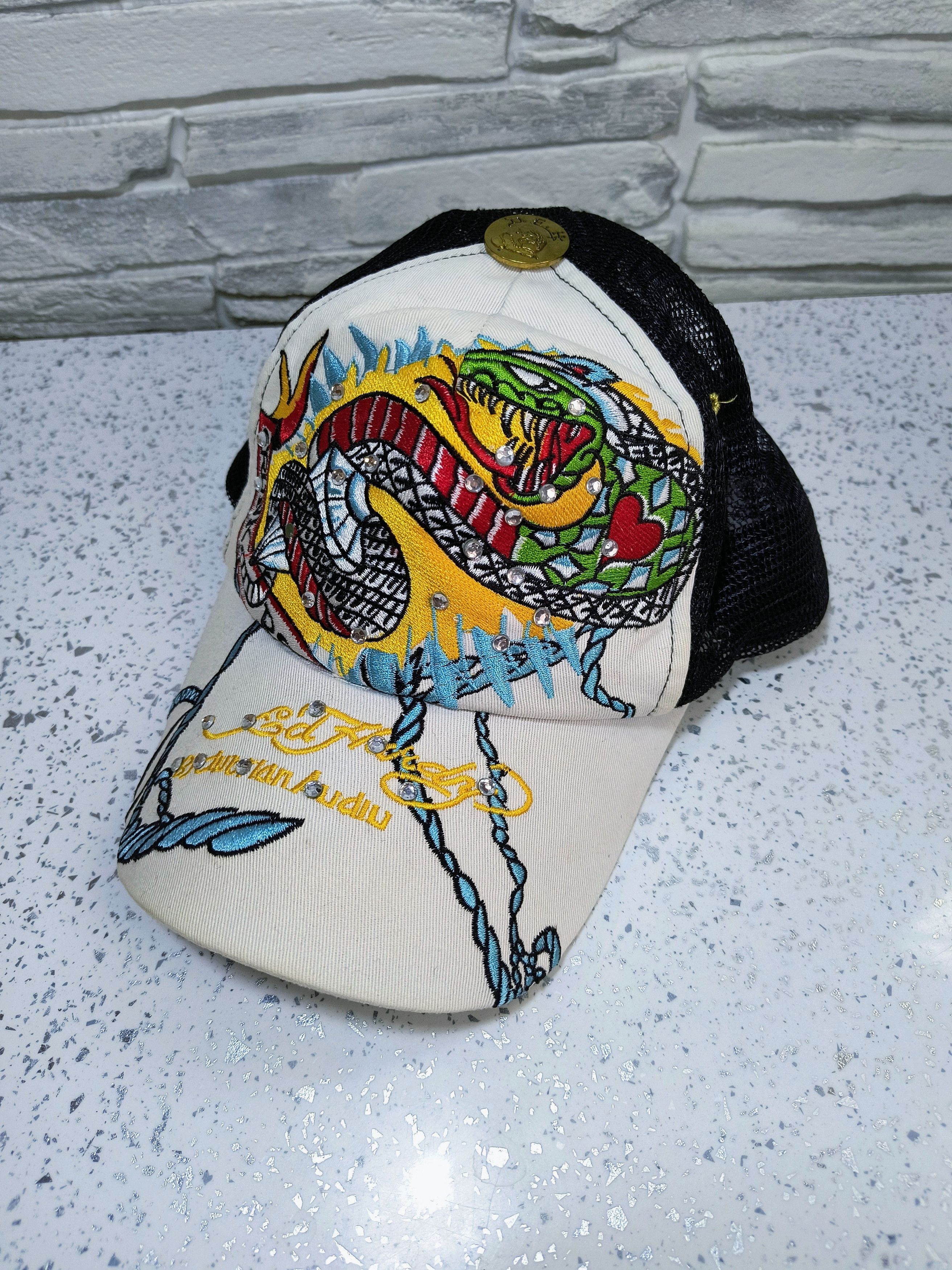Christian Audigier × Ed Hardy Ed Hardy Snake Flame Trucker Cap Size ONE SIZE - 2 Thumbnail
