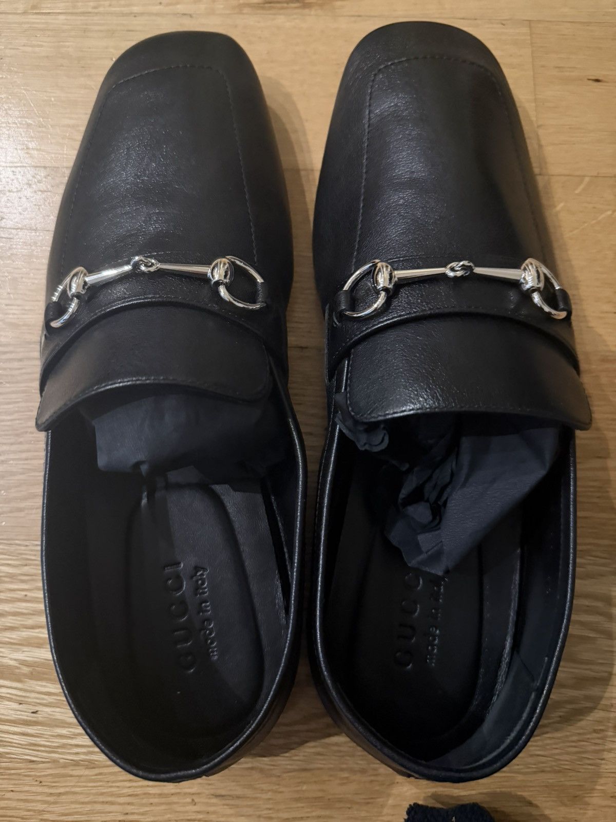 Gucci Men’s Black Leather Horsebit Loafers by Demna Size US 10.5 / EU 43-44 - 3 Thumbnail