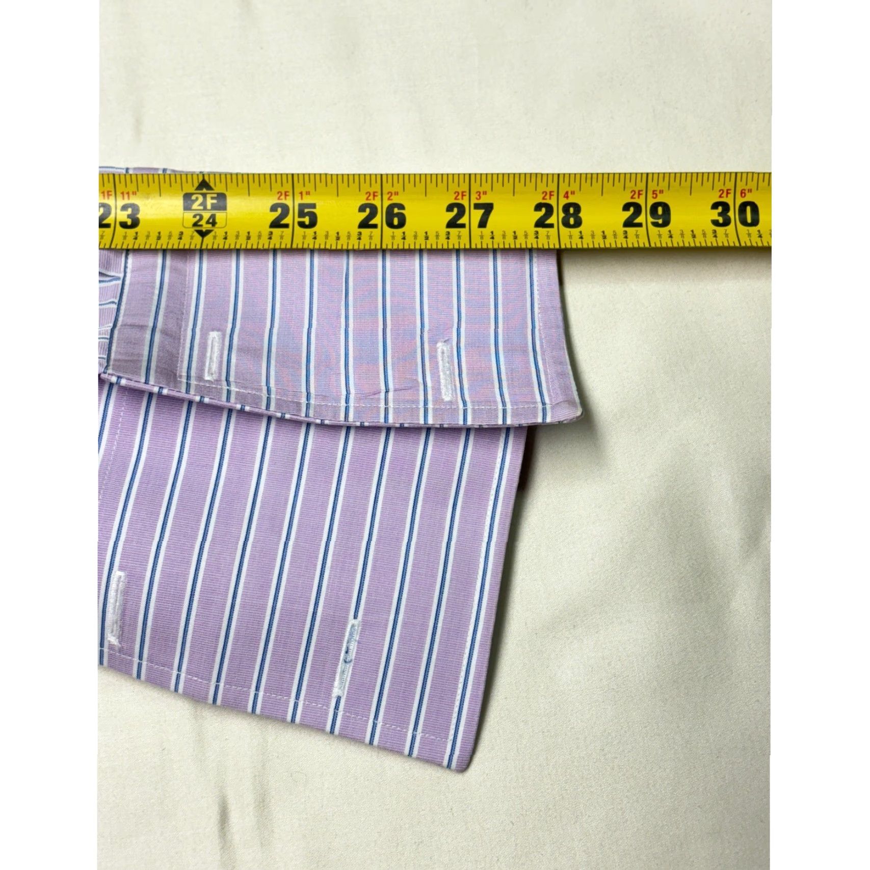 Canali CANALI Dress Shirt Mens XL Striped French Cuff 100% Cotton Made in Italy Pink Size 46R - 8 Thumbnail