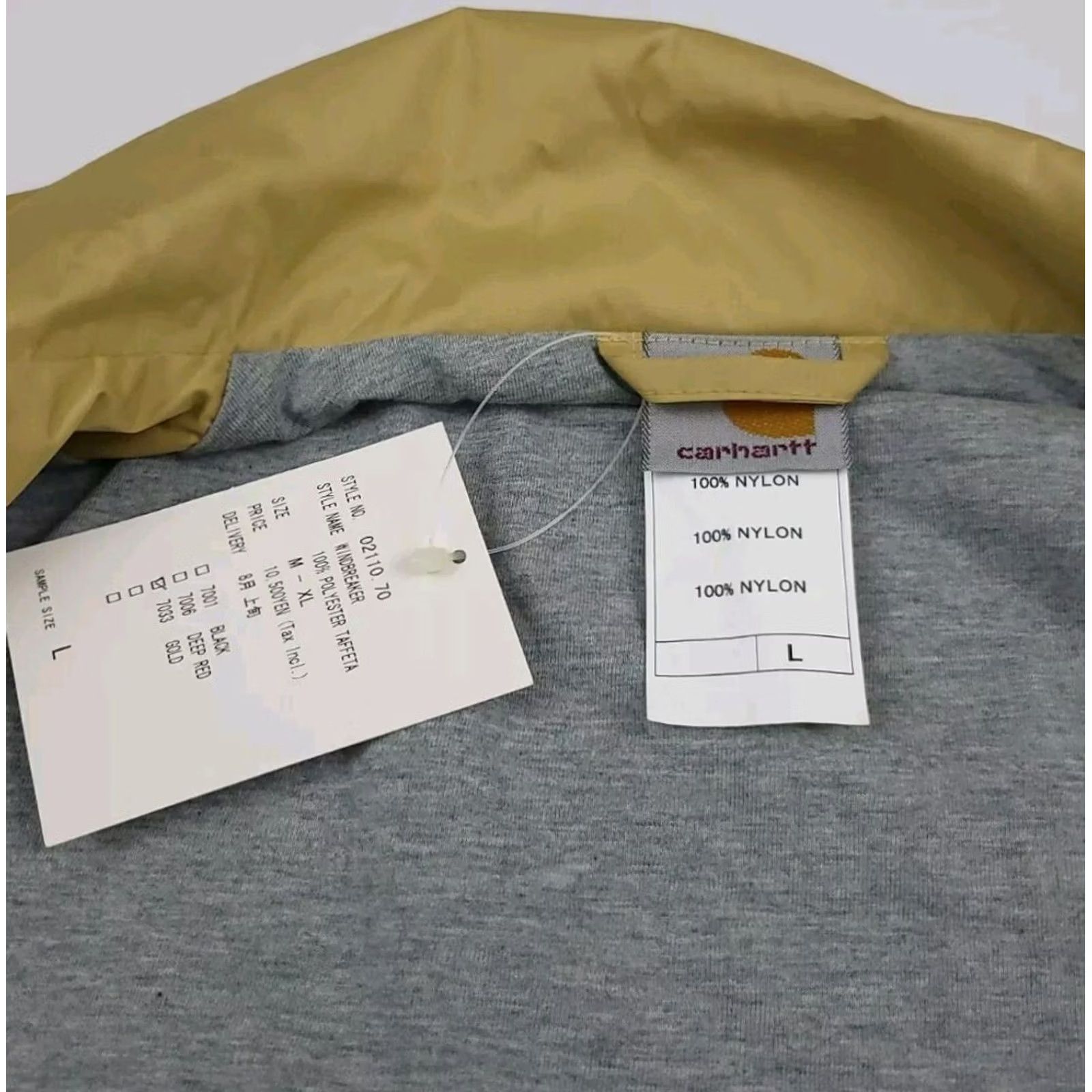 Carhartt VINTAGE Carhartt Lined Windbreaker Jacket Men L Gold Very Rare Sample NWT Coach Zip Front Size US L / EU 52-54 / 3 - 6 Thumbnail