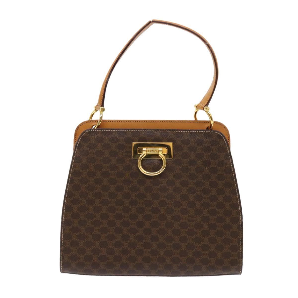 Celine CELINE Macadam Canvas Hand Bag Pvc Leather Brown Size ONE SIZE - 13 Thumbnail