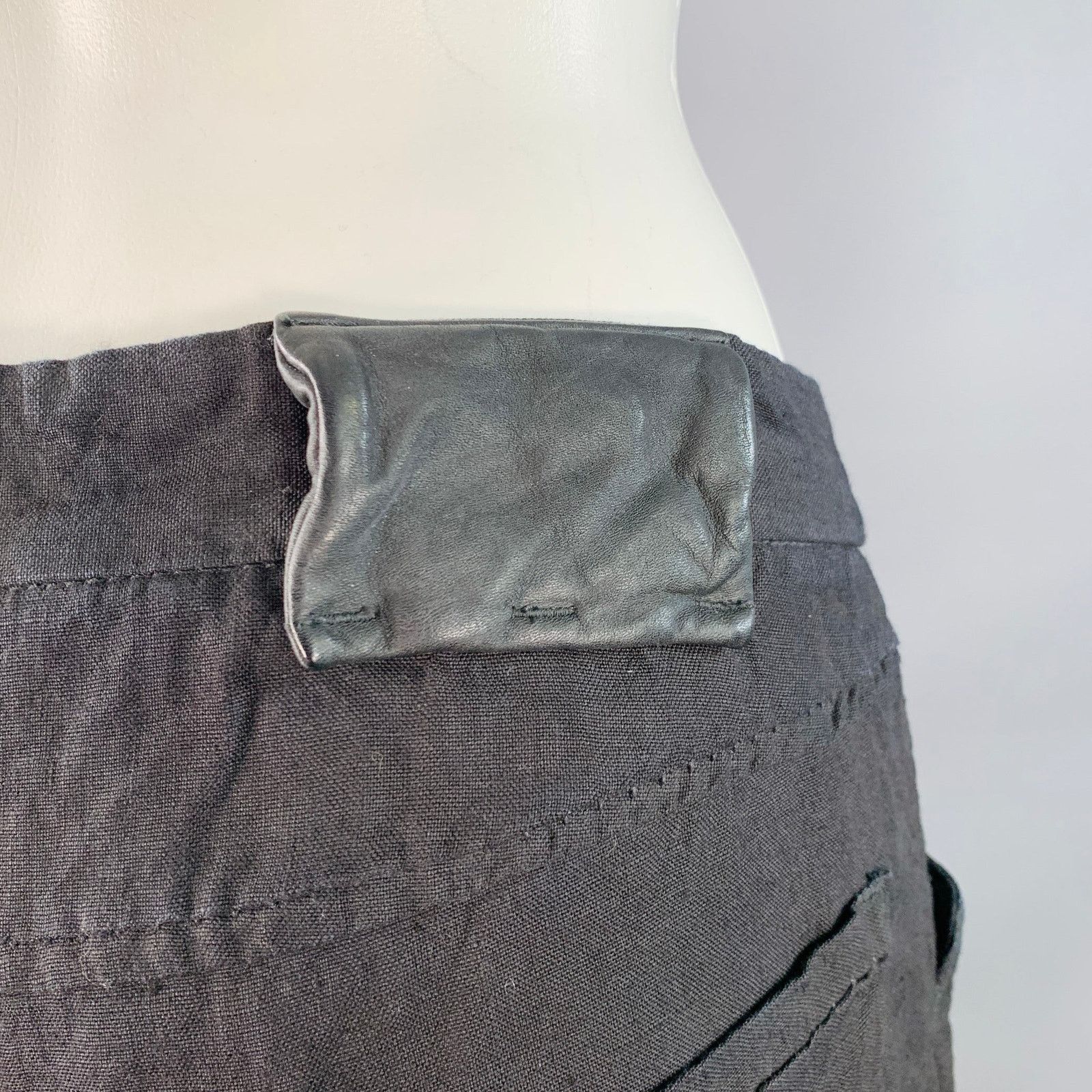 Other Black Linen Narrow Leg Tapered Button Fly Casual Pants Size 27" / US 4 / IT 40 - 3 Thumbnail