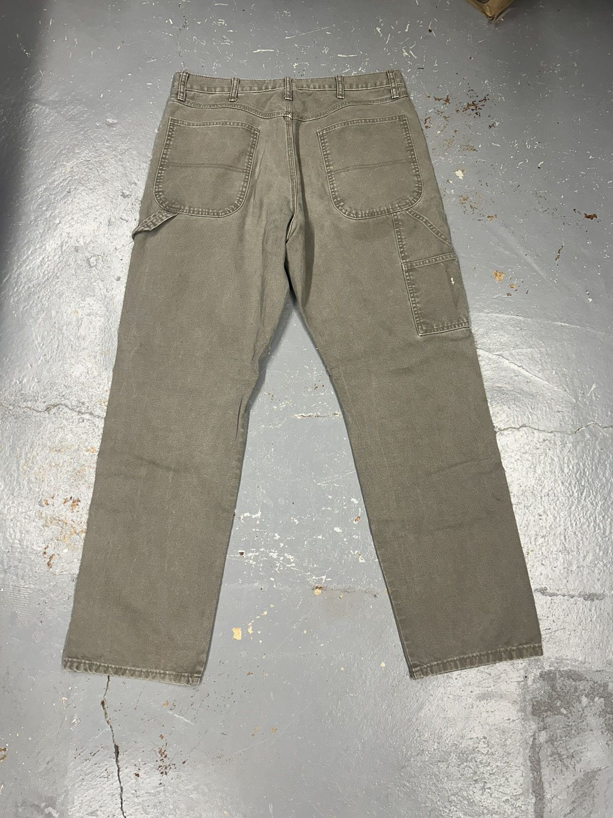 Carhartt × Rustler × Vintage Crazy Vintage Y2K Faded Baggy Green Workwear Pants Rustler Size US 34 / EU 50 - 2 Thumbnail