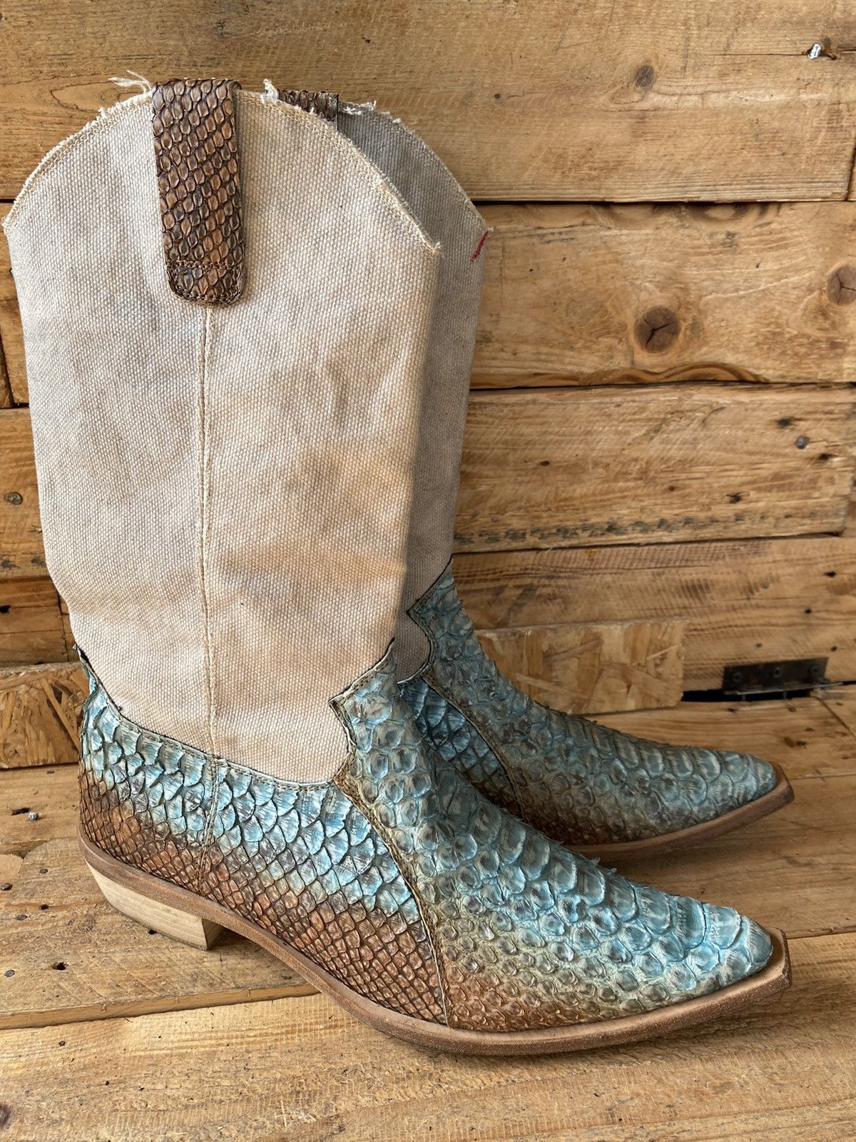 Roberto Cavalli Roberto cavali western cowboy boots,exotic python skin sz41 Size US 8 / EU 41 - 1 Thumbnail