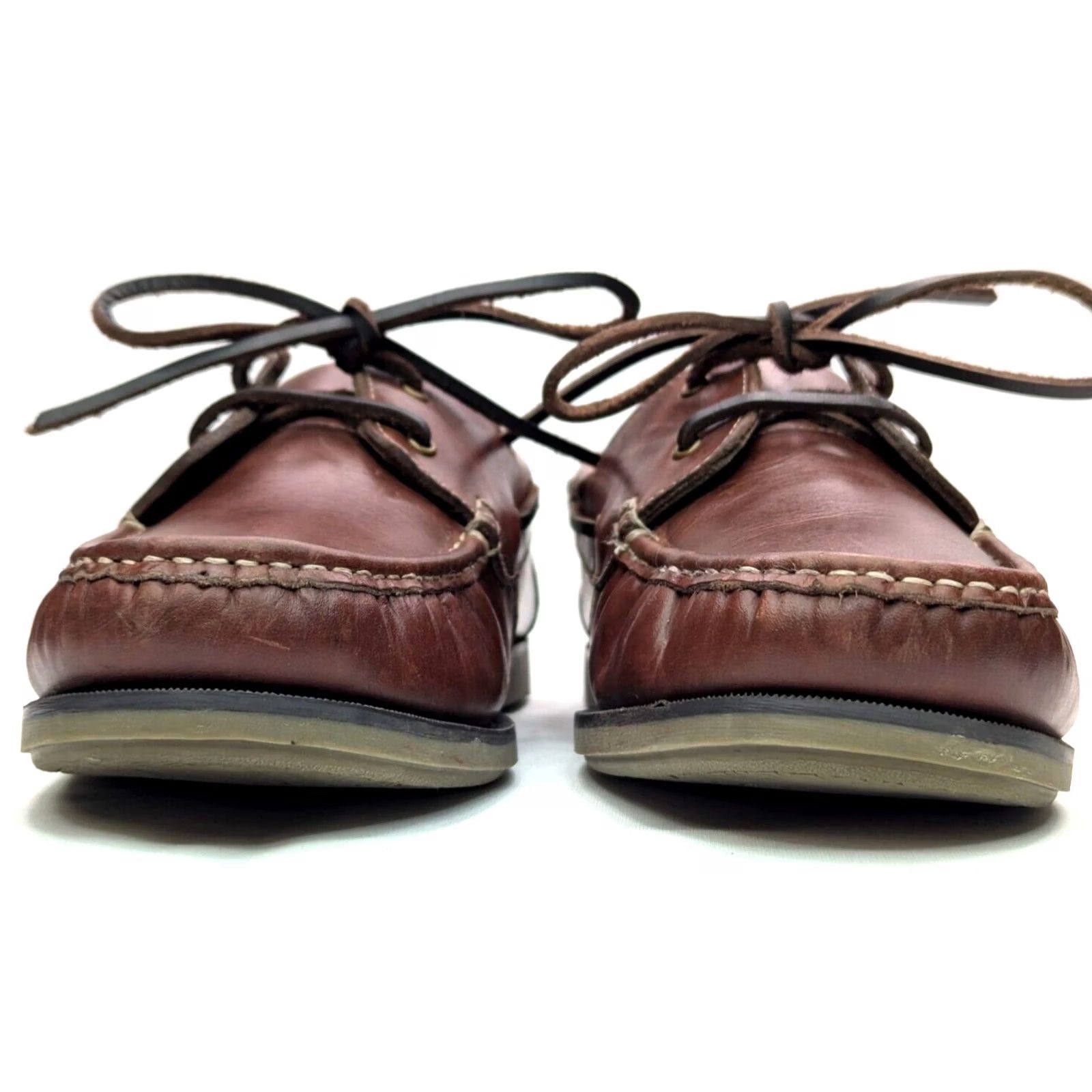 Vintage Samuel Windsor Deck Boat Shoe Men 13 Brown Leather Nautical Casual Shoes Size US 13 / EU 46 - 2 Thumbnail