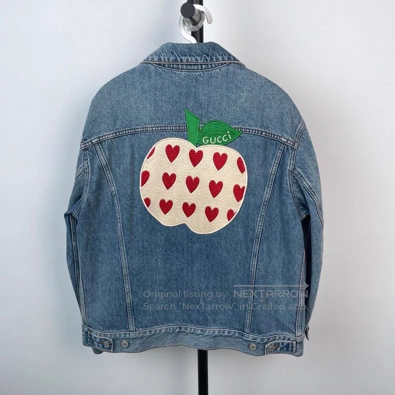 Gucci Gucci Valentine's Day limited apple embroidered denim jack Size XS / US 0-2 / IT 36-38 - 2 Thumbnail