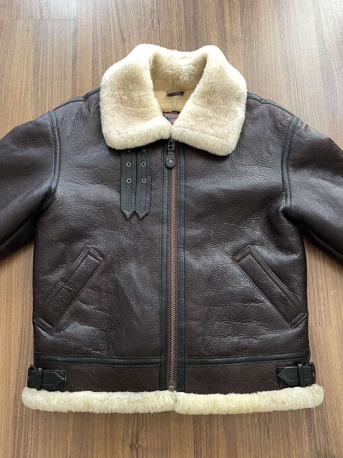 Schott Wind Armour B-3 US Sheepskin Bomber Flight Jacket Size US M / EU 48-50 / 2 - 4 Thumbnail