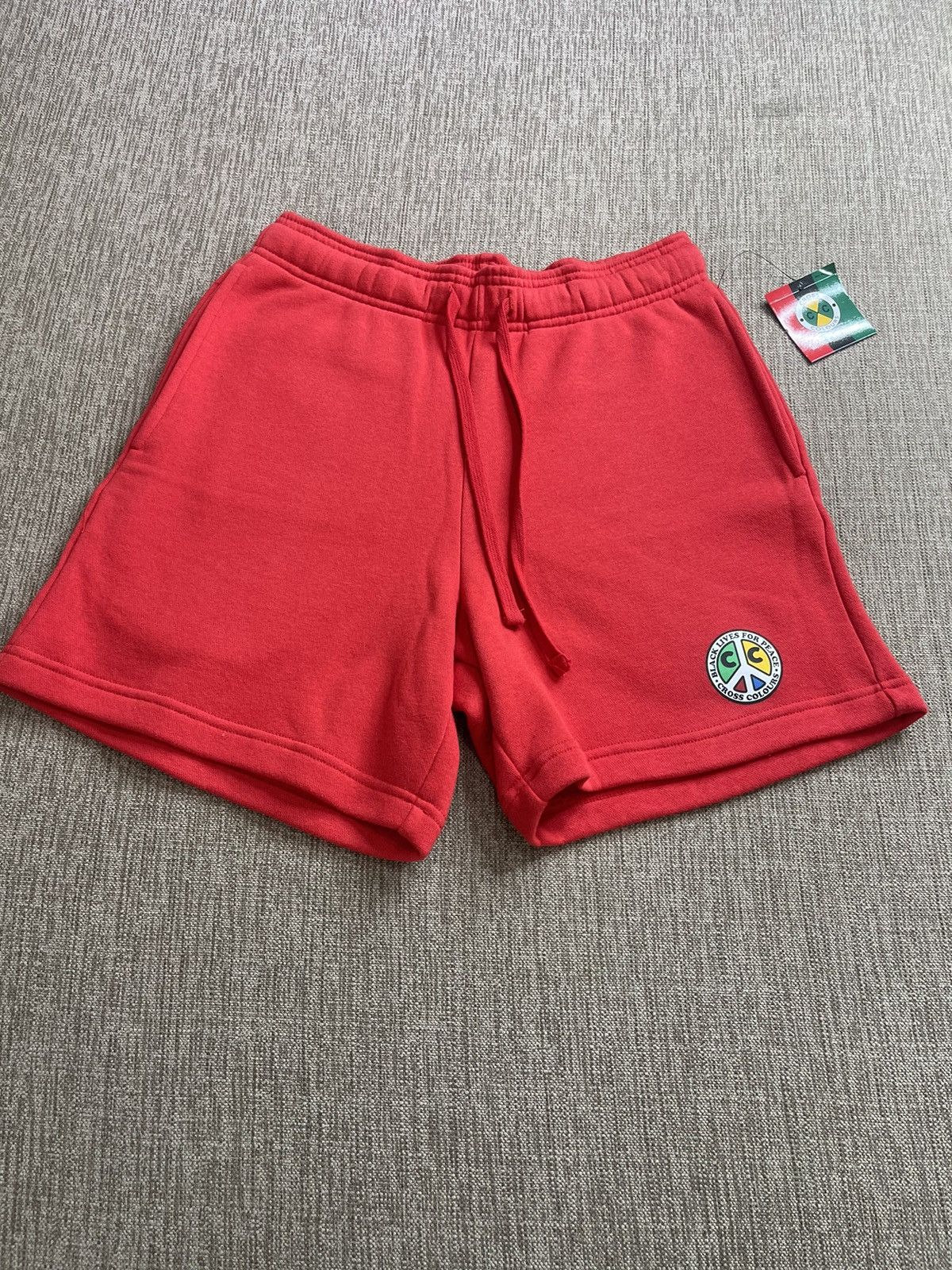 Cross Colours Cross Colours Black Lives for Peace Shorts - (Size Small) Size US 32 / EU 48 - 1 Thumbnail