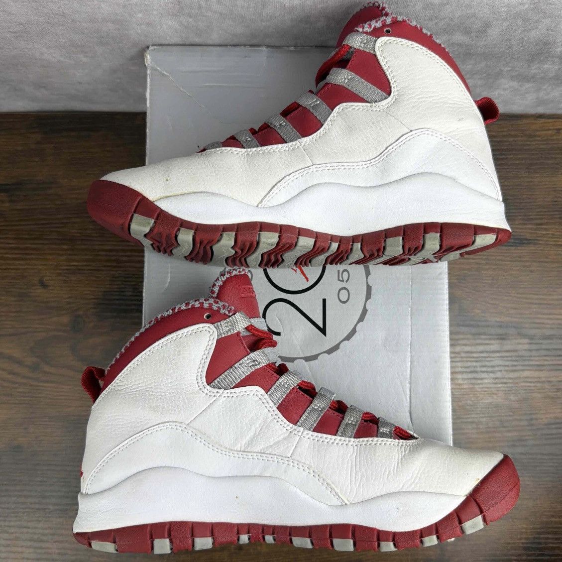 Jordan Brand Air Jordan 10 Retro Red Steel 2005 Size 4.5 GS 6W 310806-161 Size US 6 / IT 36 - 3 Thumbnail