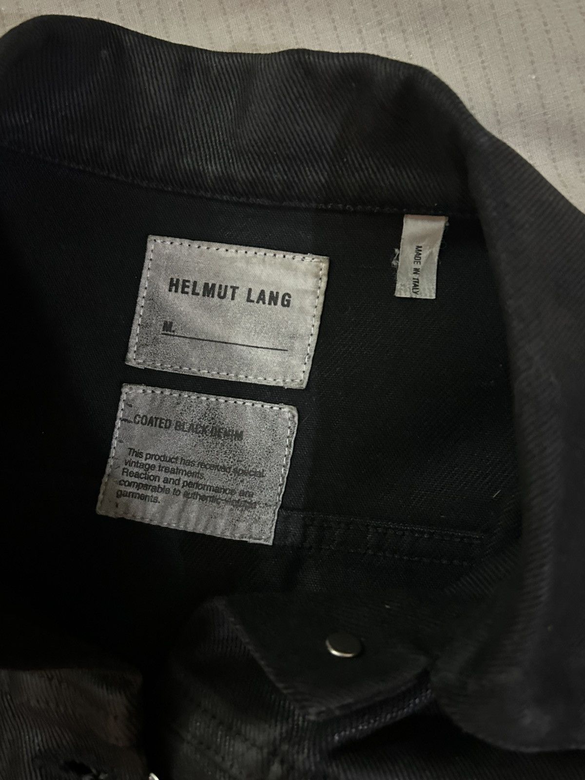 Helmut Lang Helmut Lang 1999 Oversleeve Waxed Coated Denim Jacket Size US S / EU 44-46 / 1 - 3 Thumbnail