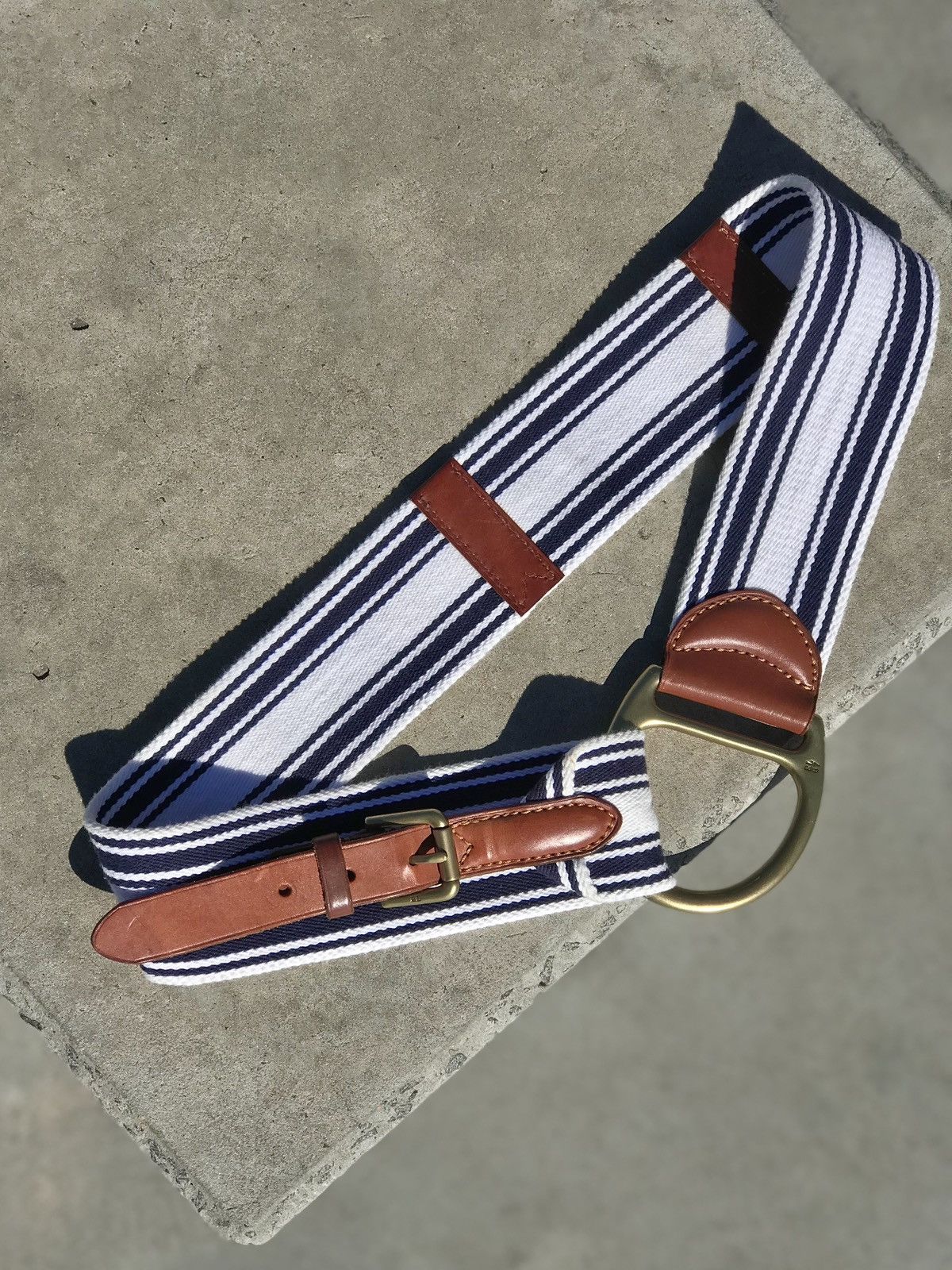 Ralph Lauren Ralph Lauren RL67 Striped Canvas D Ring Belt Nautical Vintag Size ONE SIZE - 14 Thumbnail