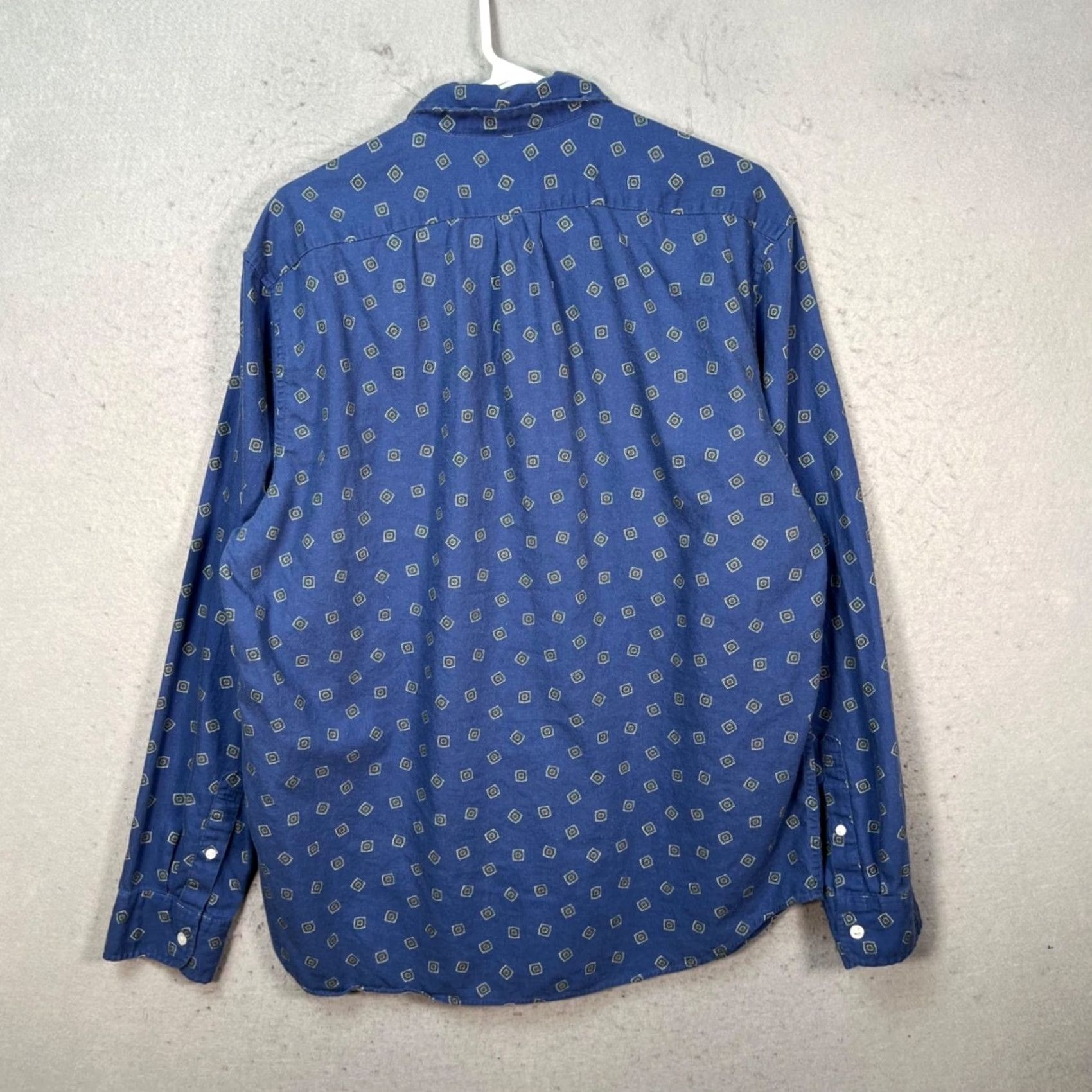 J.Crew J.CREW Mens Size Large Blue Printed Button-Down Shirt Cotton-Wool Blend Geometric Pattern Button-Up Shirt Size US L / EU 52-54 / 3 - 2 Thumbnail