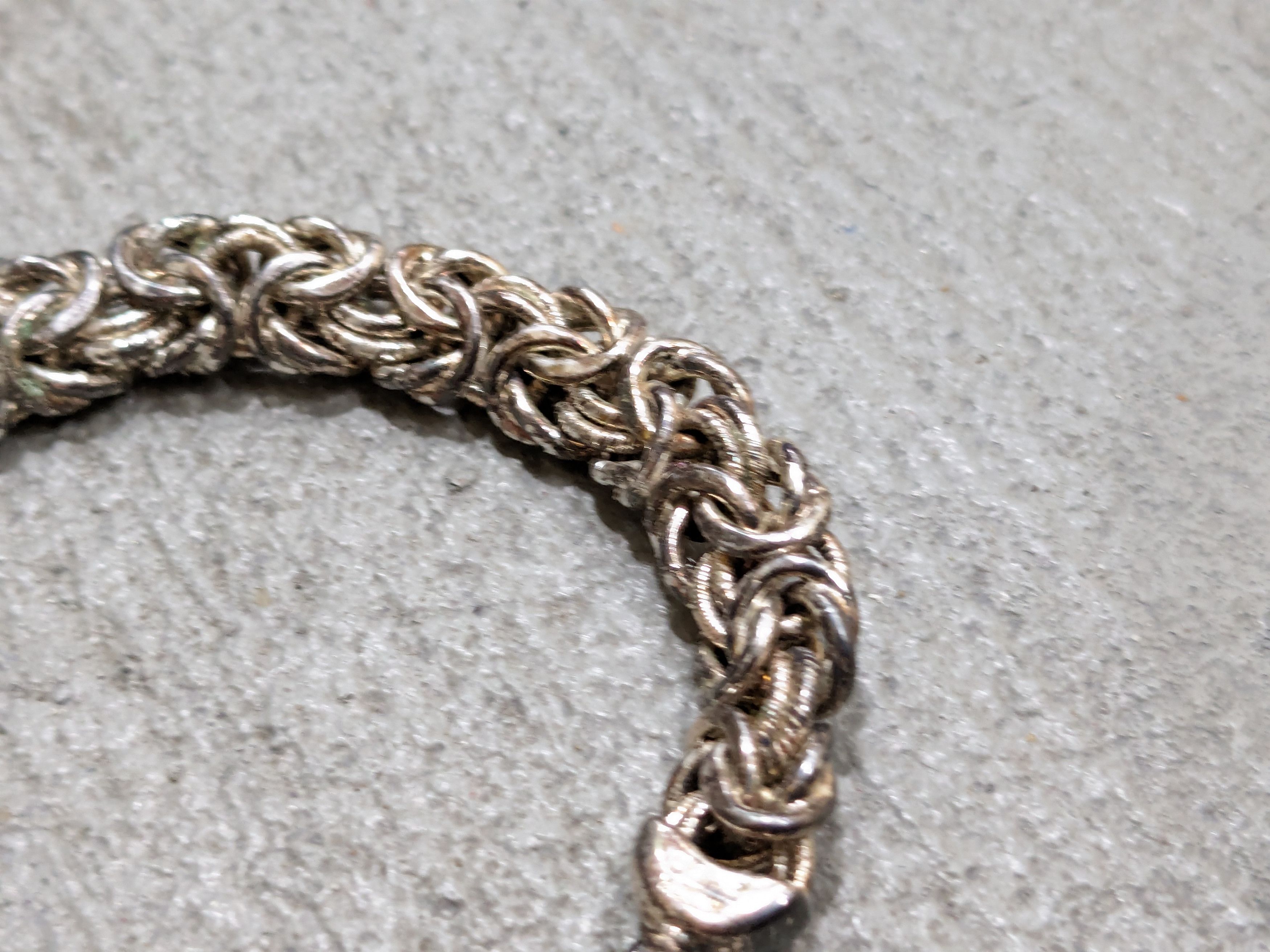 Other Vintage Sterling Silver Bracelet Byzantine 7" Link 90s Italy Size ONE SIZE - 6 Thumbnail