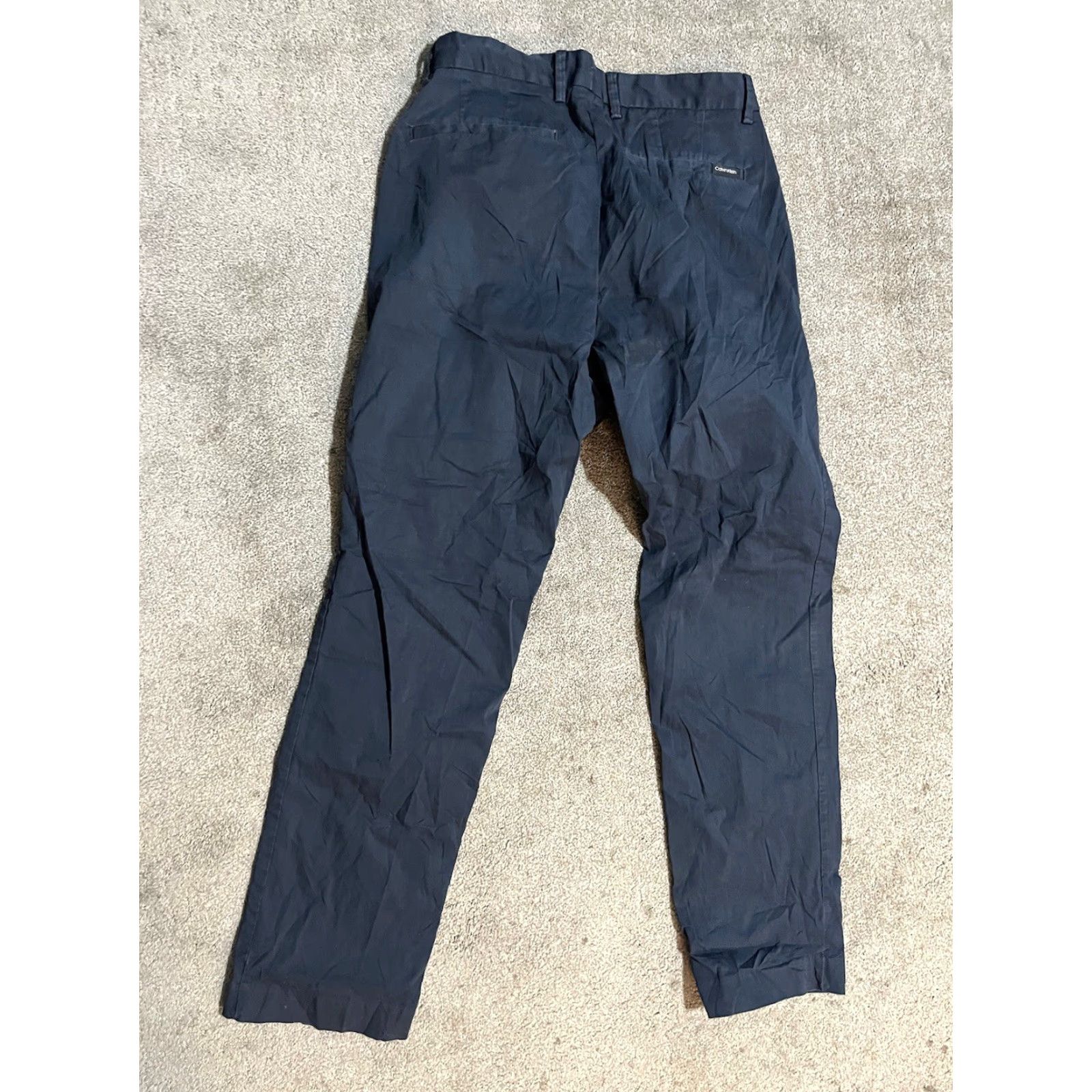 Calvin Klein Calvin Klein Men's Slim Chino Pants 32x30 Blue Navy Distres Stretch Flat Front Straight 30 In Inseam Regular Size 32 Size US 32 / EU 48 - 3 Thumbnail