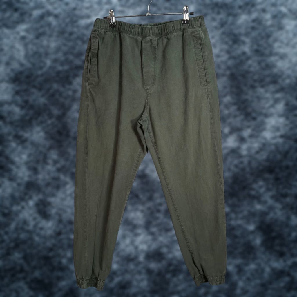 Cos COS Olive Green Elastic Waist Jogger Pants Small Cotton Blend Casual Fit Size US 29 - 1 Thumbnail