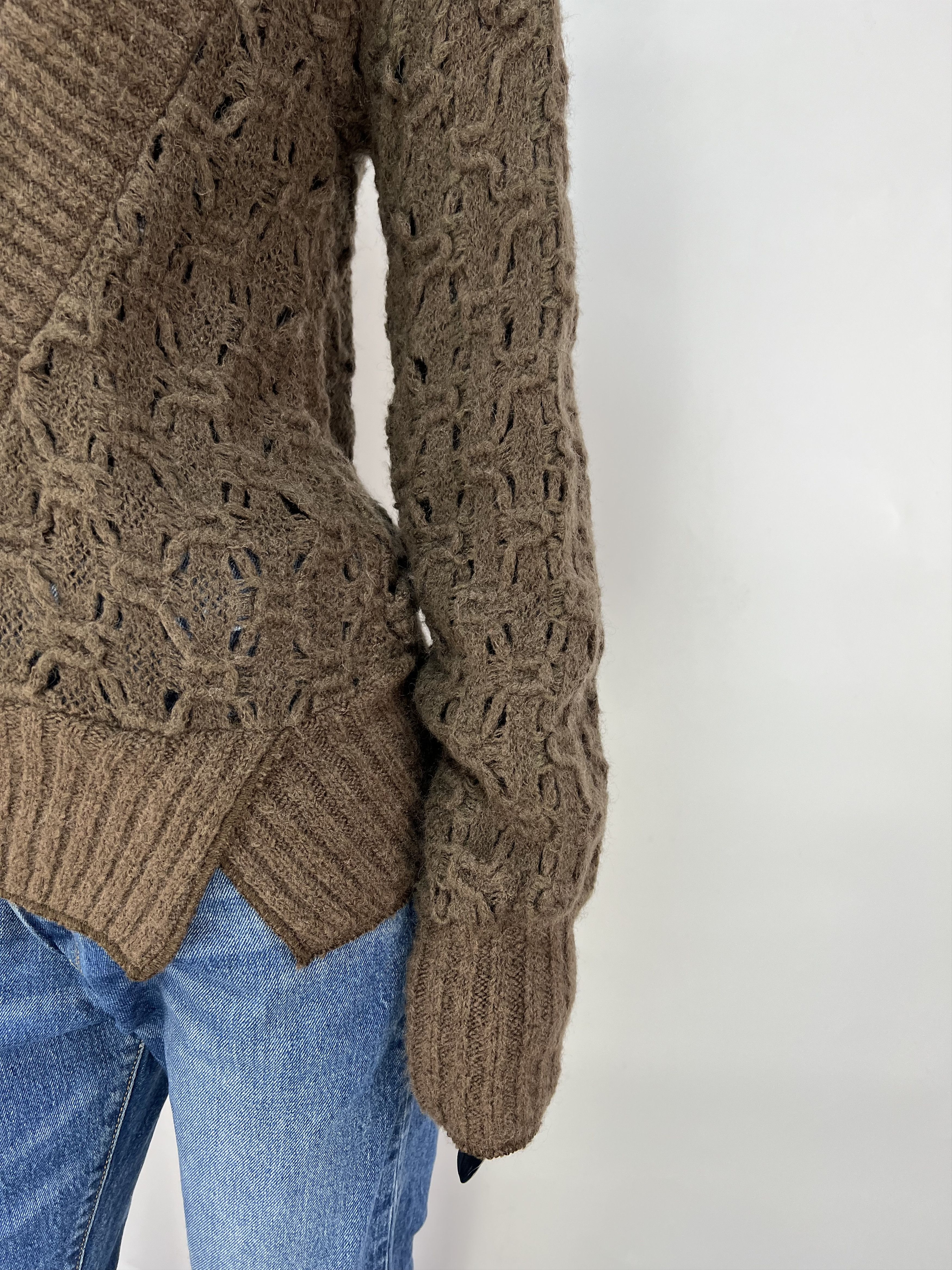Miss Sixty Miss Sixty Vintage Womens Brown Knitted V-Neck Wool Sweater Size XS / US 0-2 / IT 36-38 - 8 Thumbnail