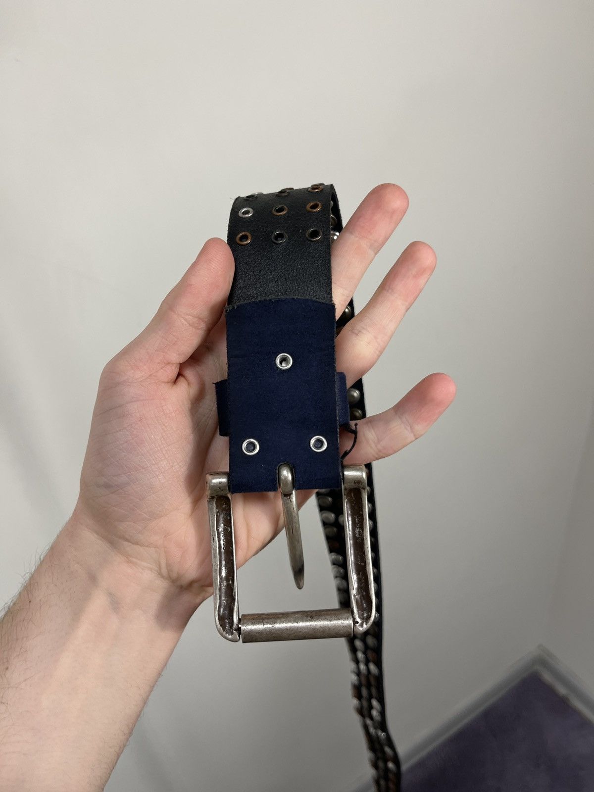 Japanese Brand Vintage B.B. Simon Style Y2K Archival Studded Leather Belt Size ONE SIZE - 14 Thumbnail