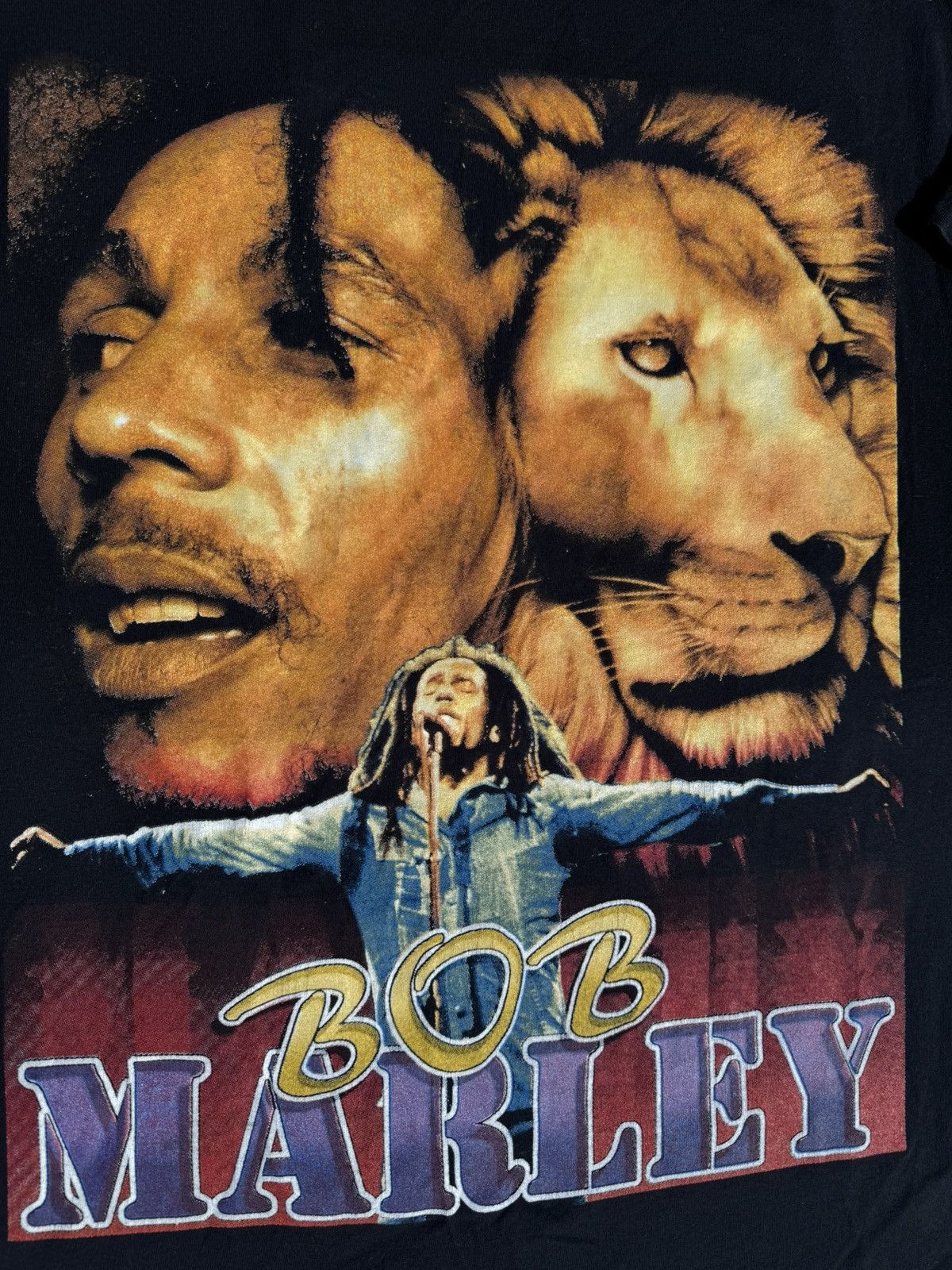 Bob Marley × Rap Tees × Vintage Bob Marley Catch A Fire Vintage 90s Rap Tour Concert T-Shirt Size US L / EU 52-54 / 3 - 3 Thumbnail