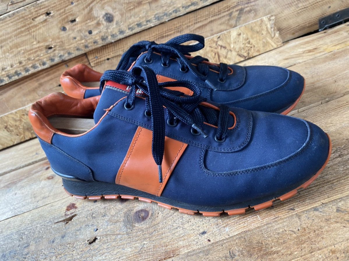 Prada Prada match blue leather trainer sneakers Size US 11.5 / EU 44-45 - 9 Thumbnail