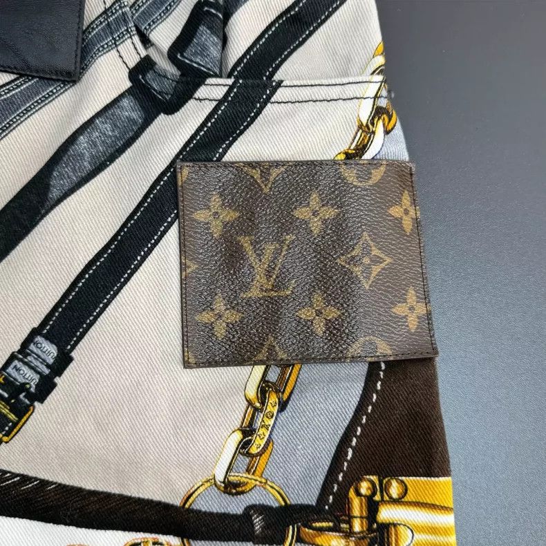 Louis Vuitton Louis Vuitton Khaki leather belt chain patterned presbyopic Size 37" - 7 Thumbnail