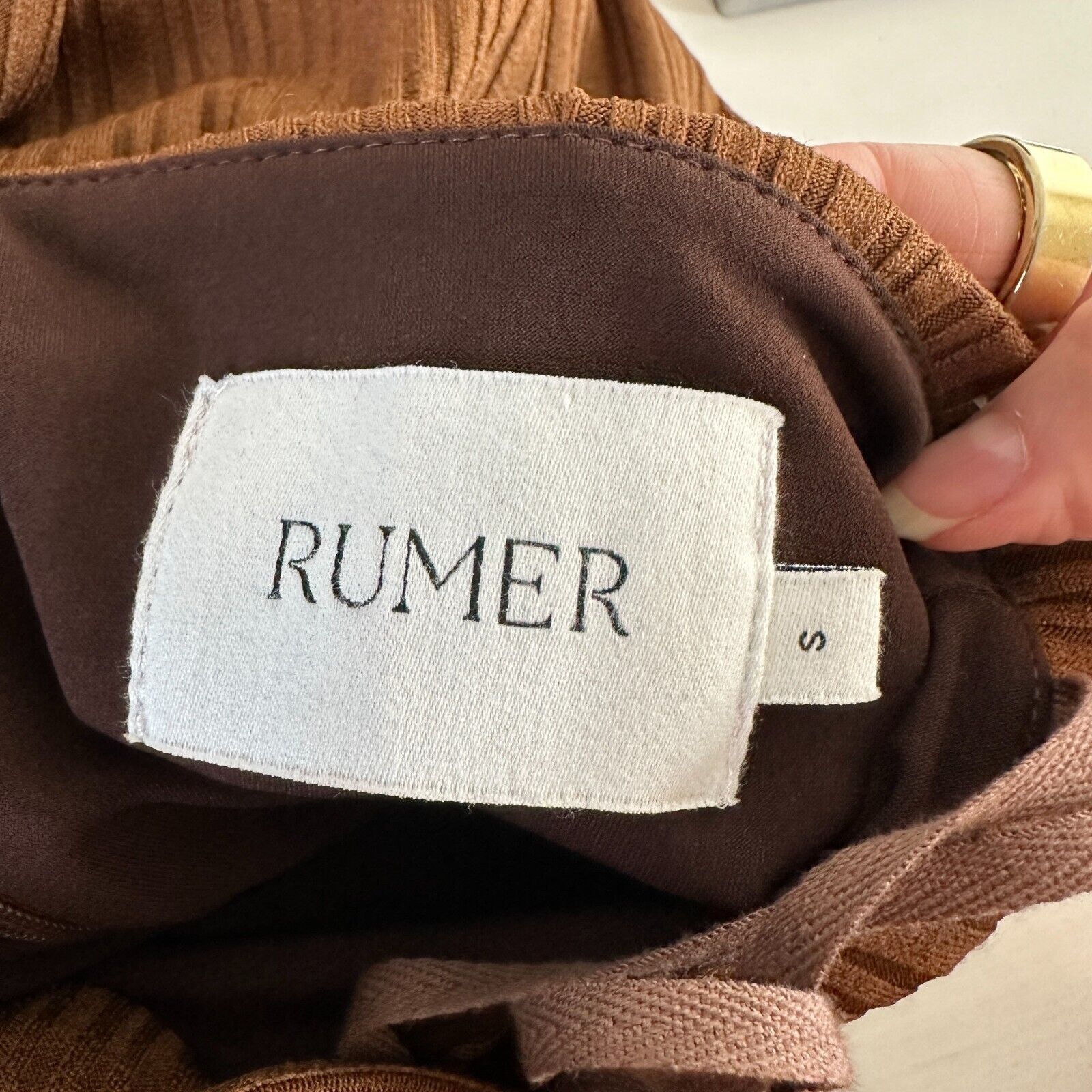 Other Rumer The Label Brown Ribbed Oasis Bandeau Cut Outs Maxi S Size S / US 4 / IT 40 - 11 Thumbnail