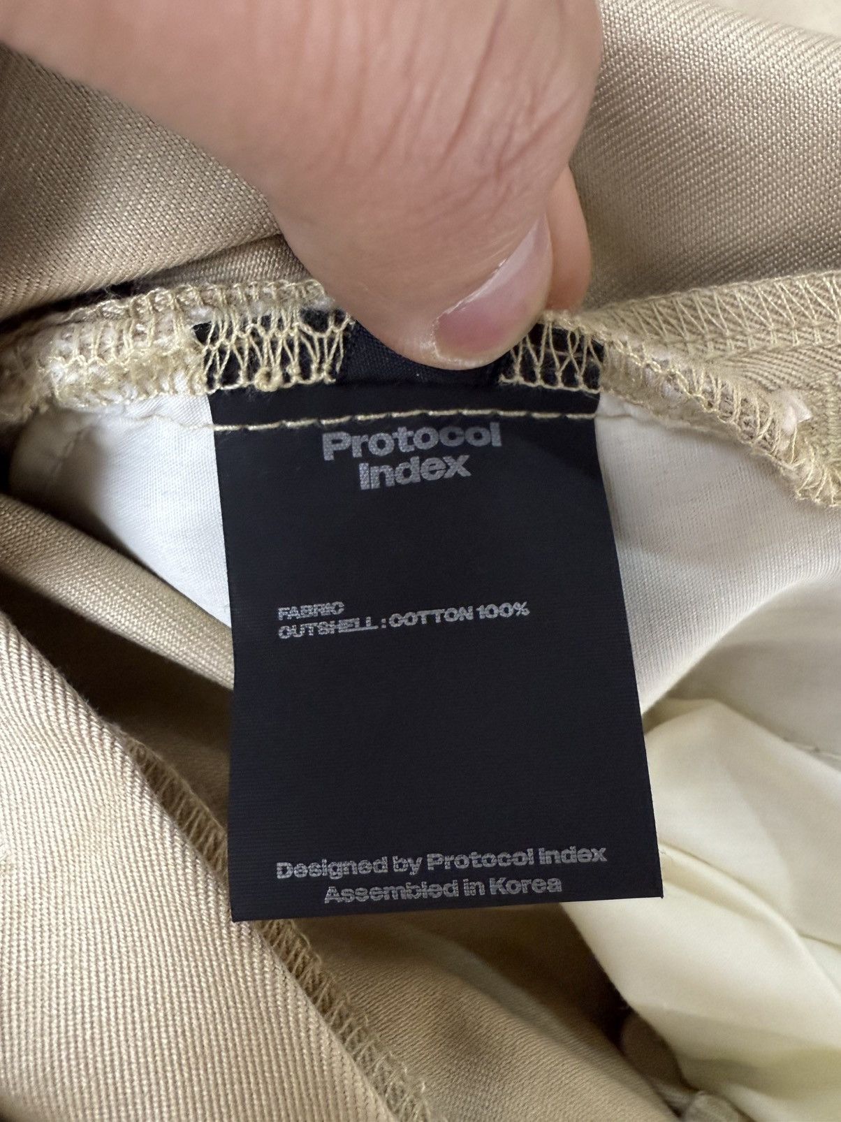 PROTOCOL INDEX UPSIDE DOWN WORK JORTS - BEIGE