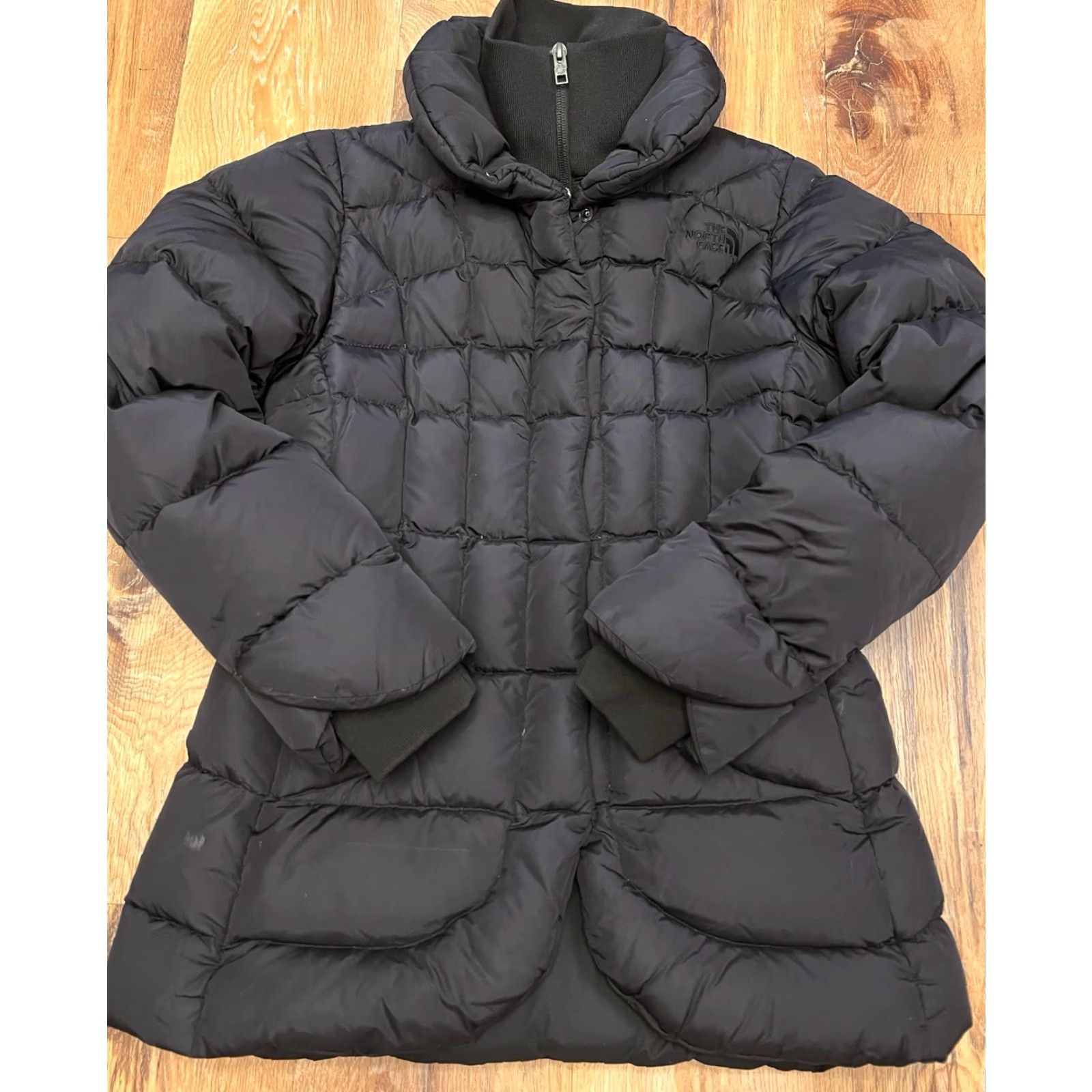The North Face The North Face Coat Parka Women's S Black 600 Goose Down Quilted Long Sleeve Zip Nylon Layered Look Size S / US 4 / IT 40 - 5 Thumbnail