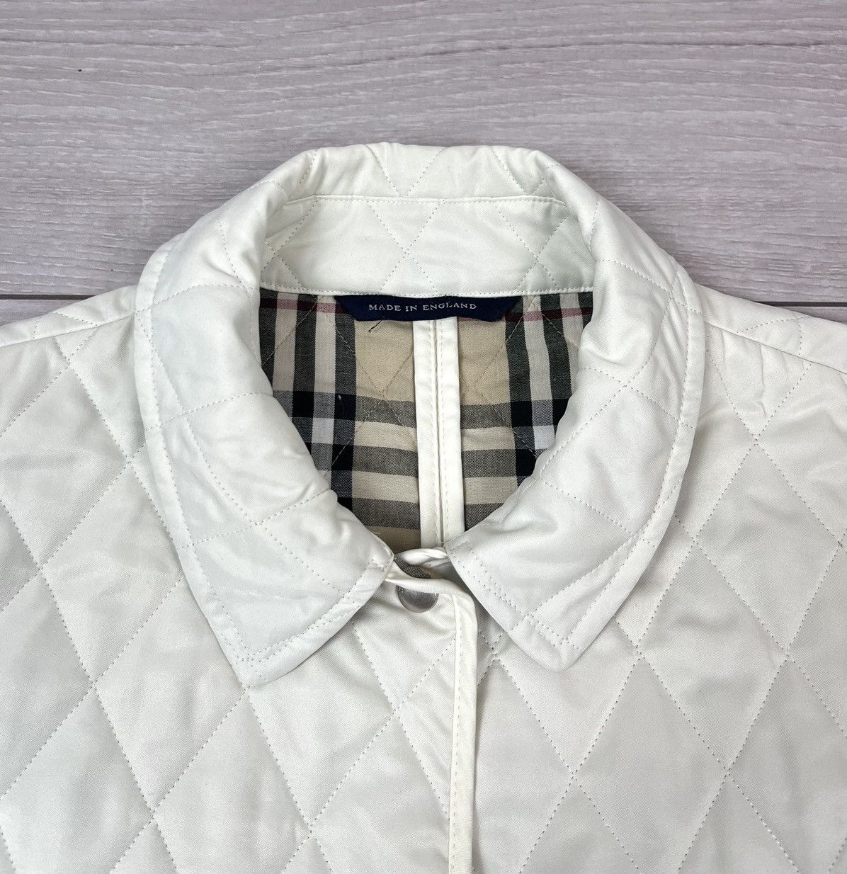Burberry Burberry London White Quilted Nova Check Womens Jacket Size L / US 10 / IT 46 - 7 Thumbnail