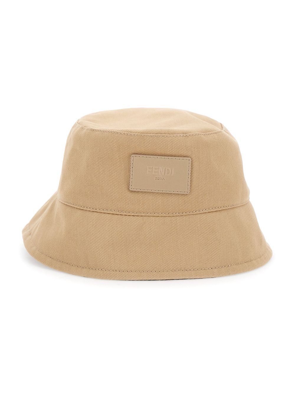 Fendi Fendi Beige Logo Embroidered Cotton Fisherman Hat for Men Size ONE SIZE - 1 Thumbnail