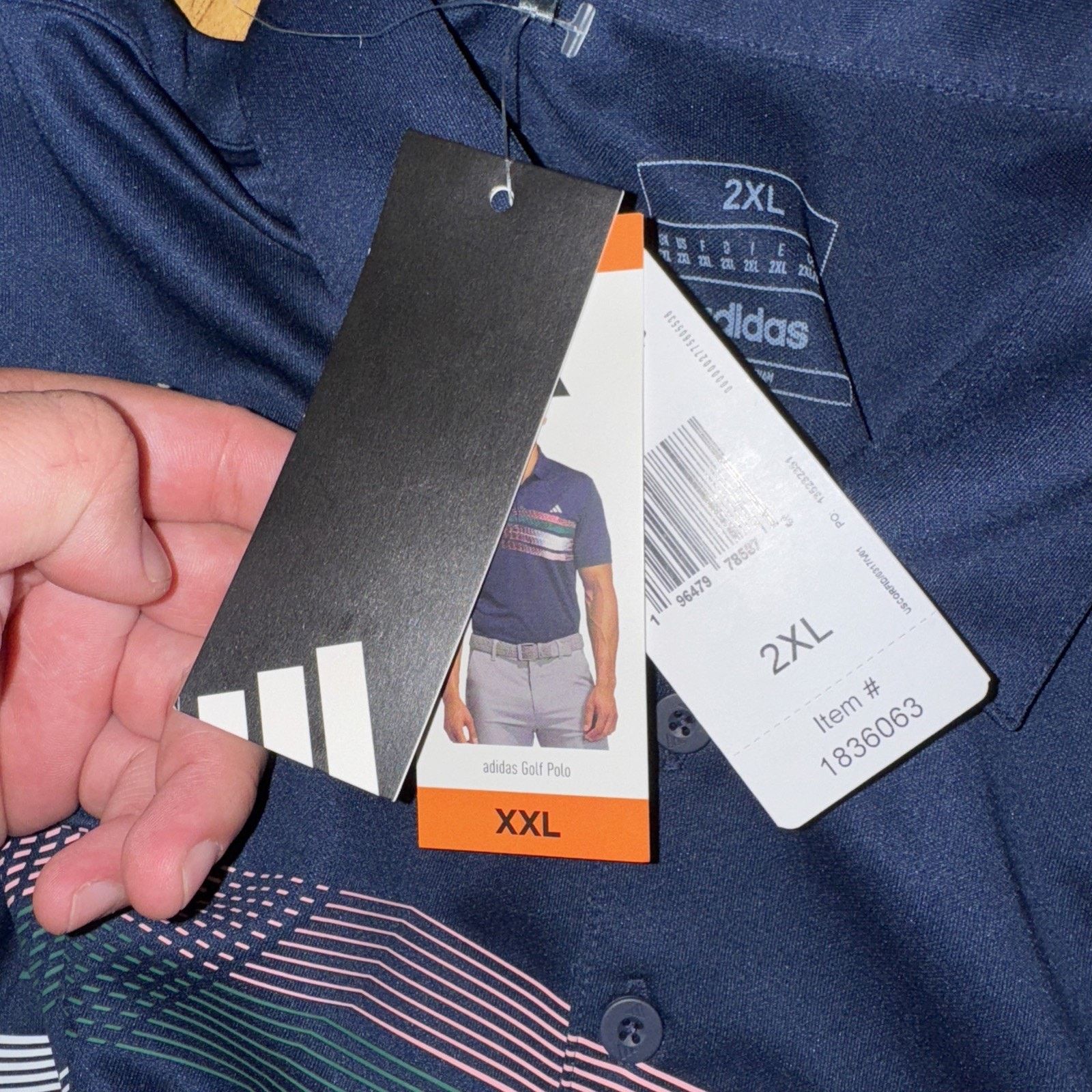 Adidas Adidas Golf Polo Shirt Navy Blue 2XL XXL Climalite Size US XXL / EU 58 / 5 - 4 Thumbnail