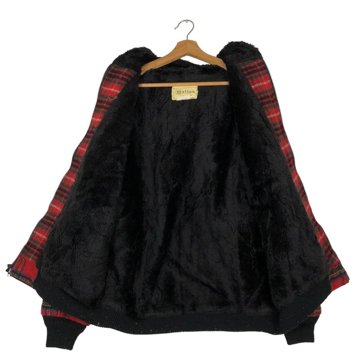 Vintage 🔥VINTAGE WOOL BOMBER JACKET MELTON USA TARTAN DESIGN CHECK Size US L / EU 52-54 / 3 - 14 Thumbnail