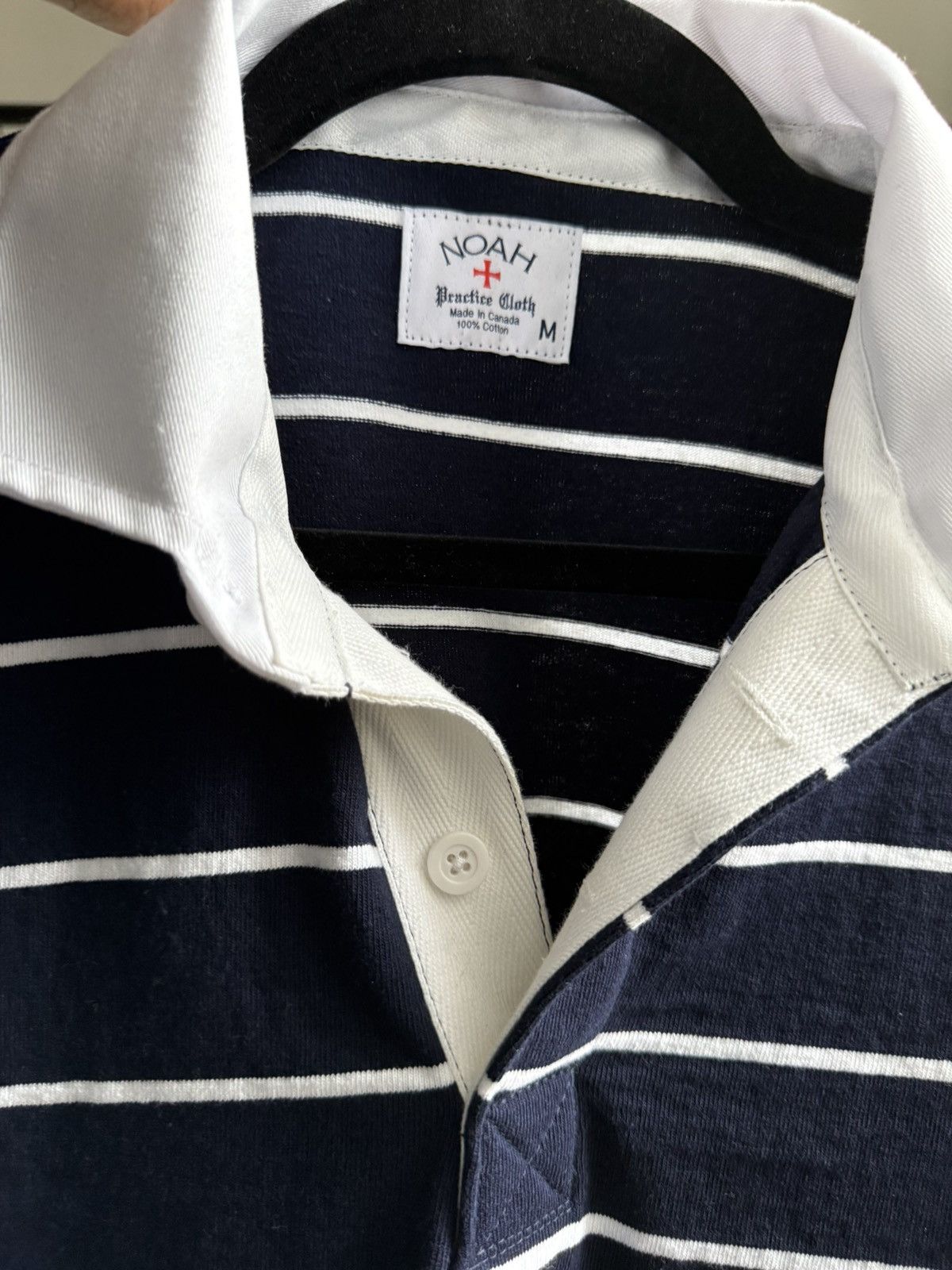 Noah Noah Navy Striped Polo Size US M / EU 48-50 / 2 - 3 Thumbnail