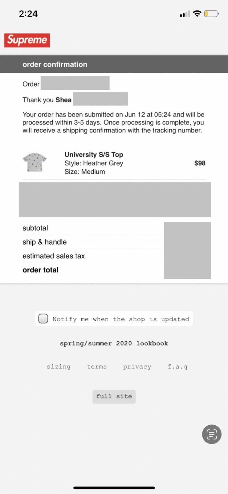 Supreme University S/S Top (SS20) Size US M / EU 48-50 / 2 - 6 Thumbnail